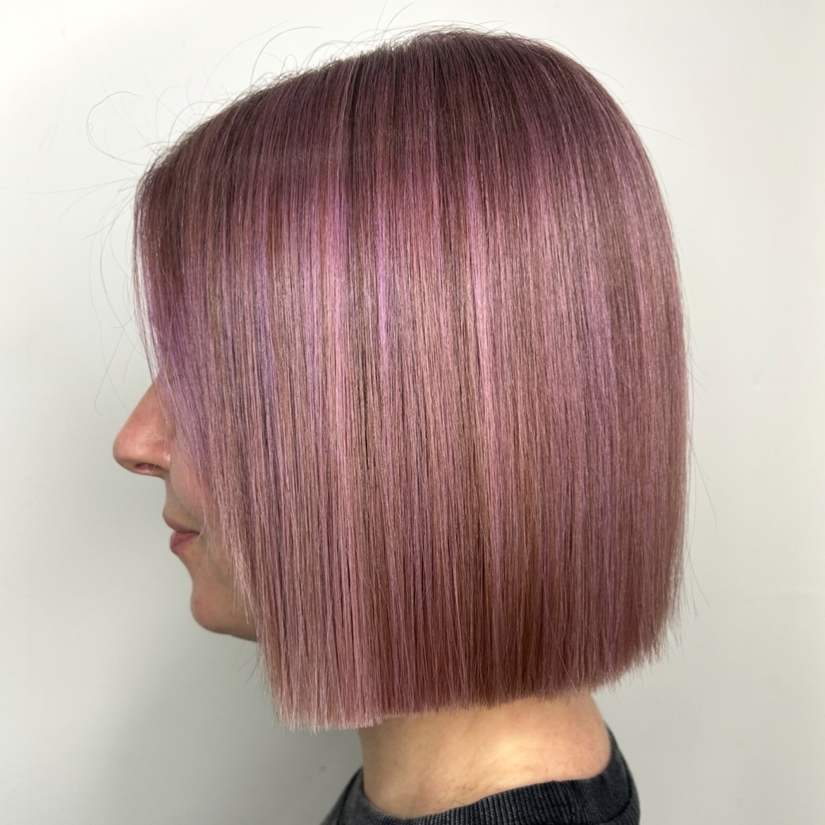 Sleek Pink Bob with Subtle Shine