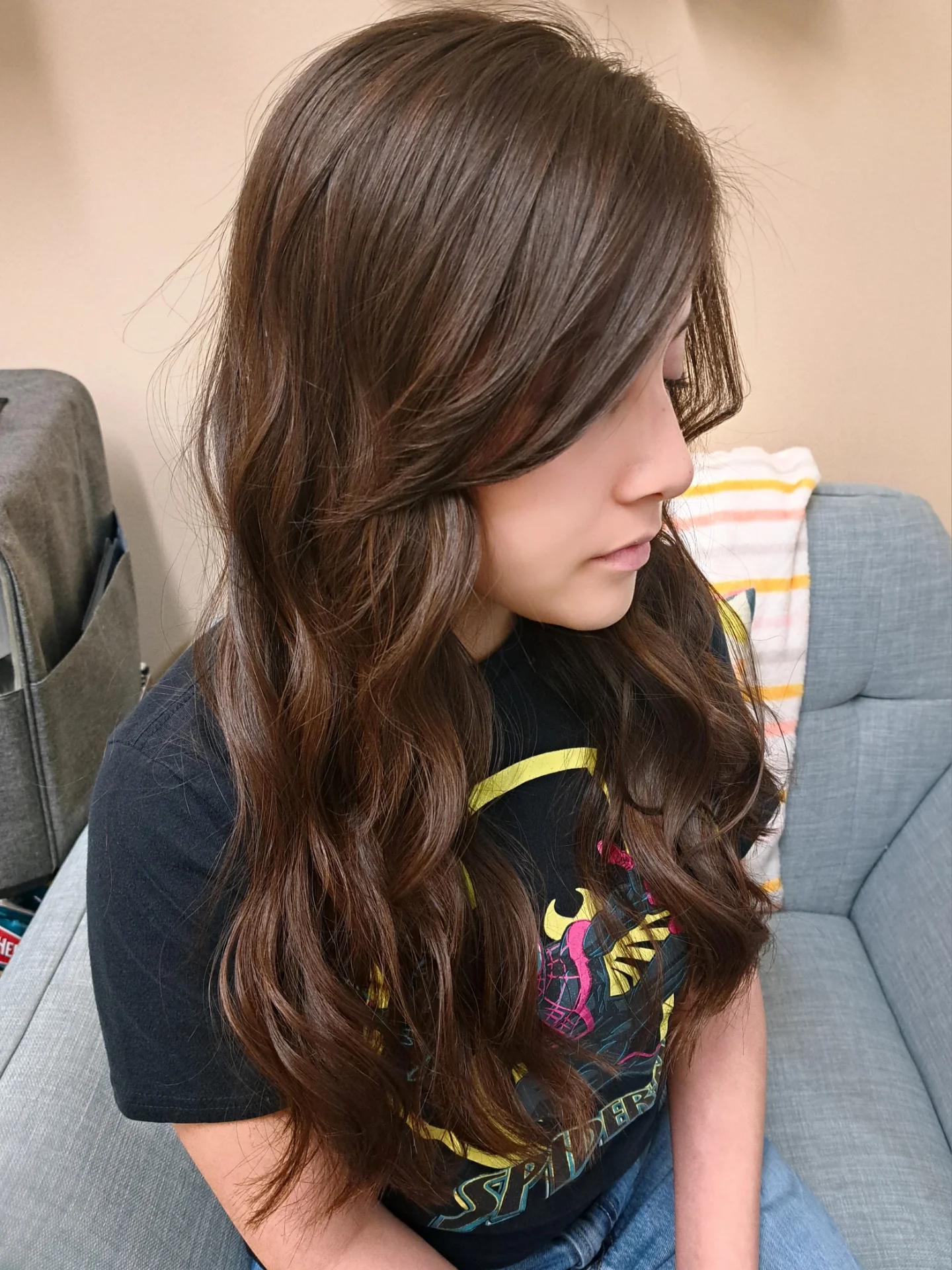 Textured Long Hair with Soft Side Bangs