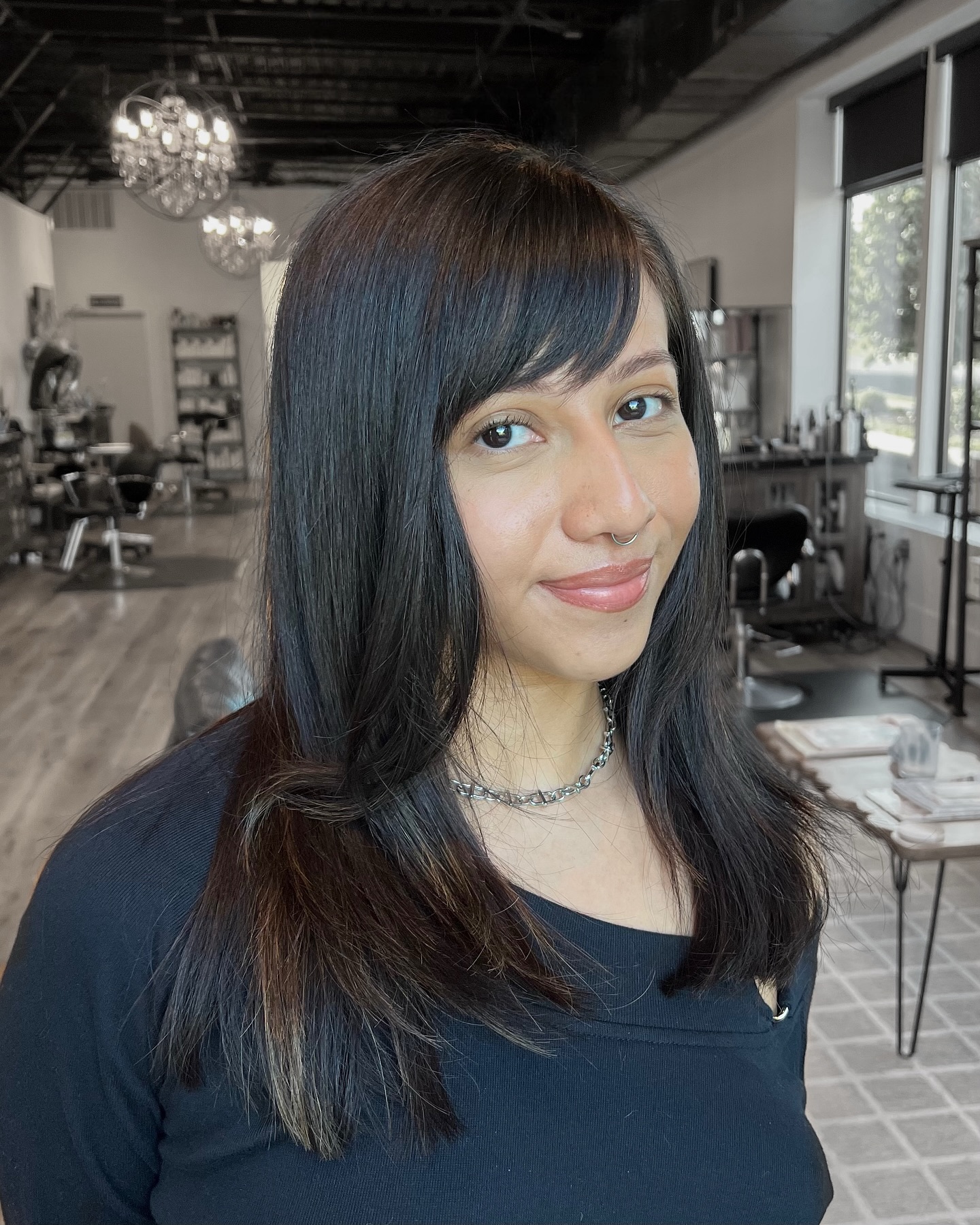 Trendy Long Cut with Soft Side Bangs