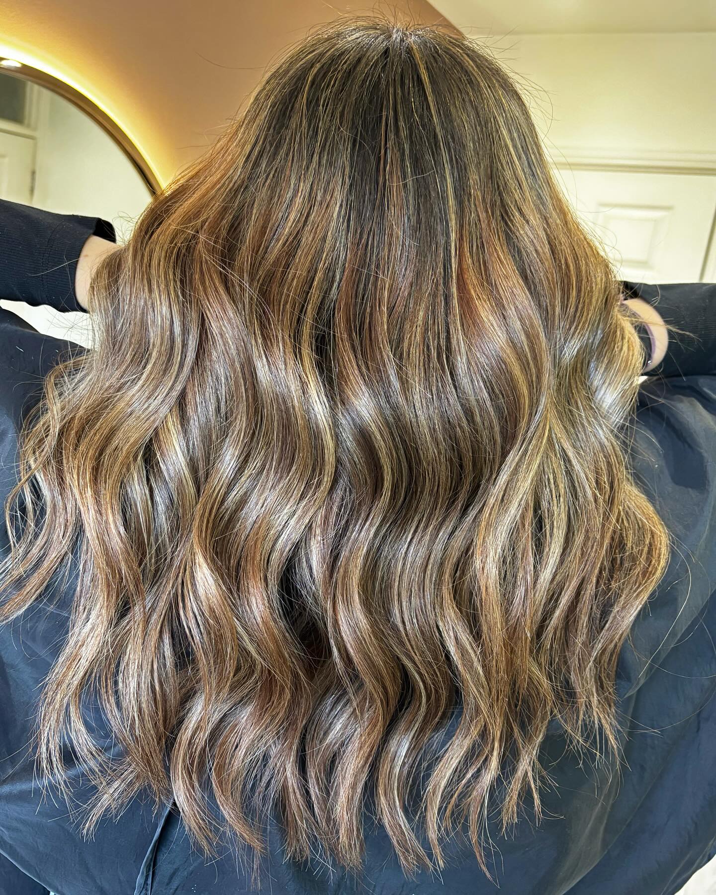 Warm Toned Cascading Waves with Subtle Highlights