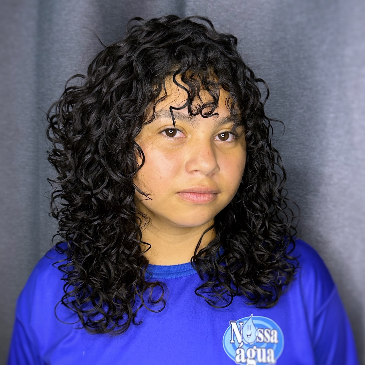 Textured Medium Curly Cut with Soft Layers