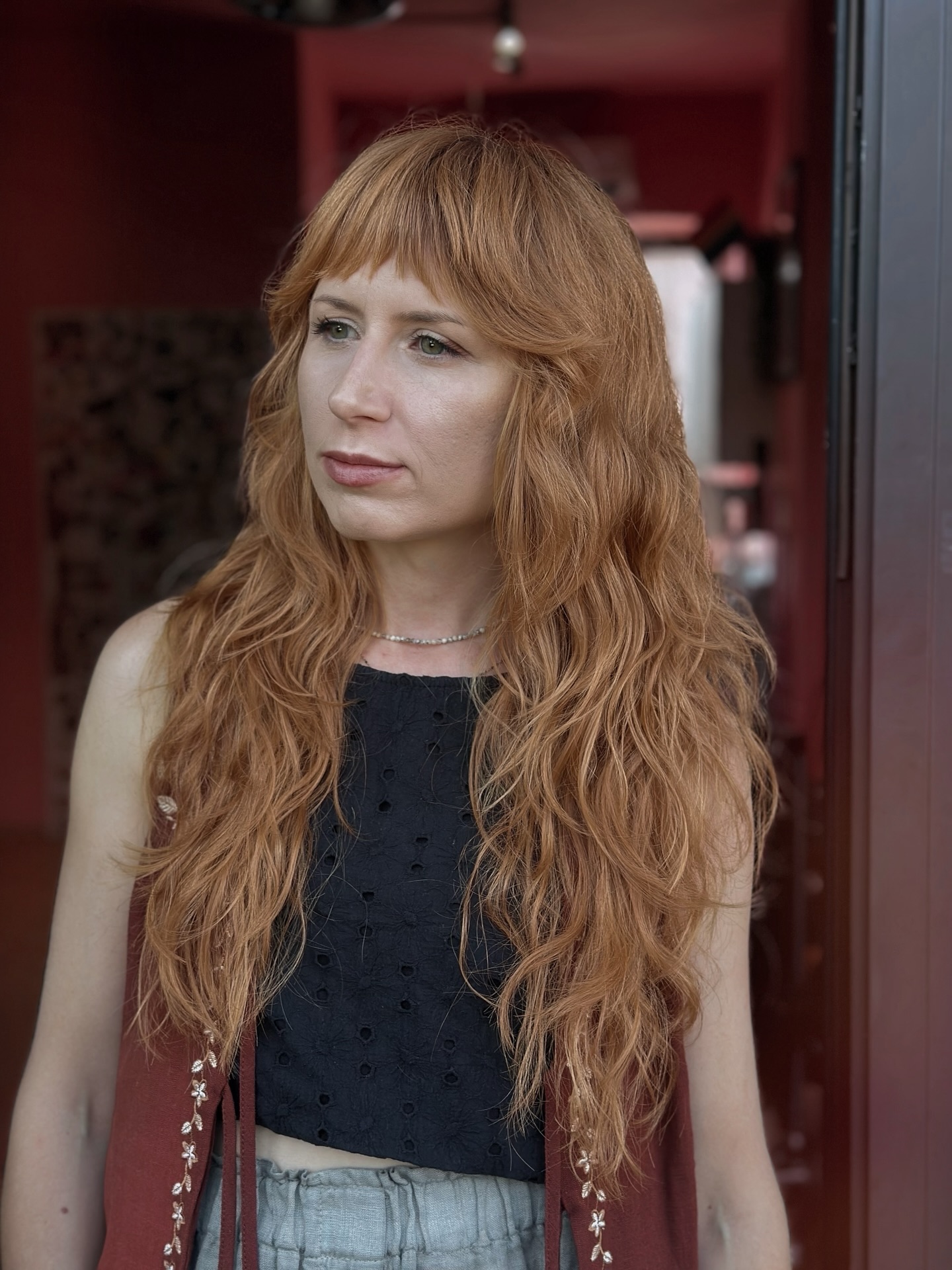 Bohemian Textured Shag with Subtle Bangs