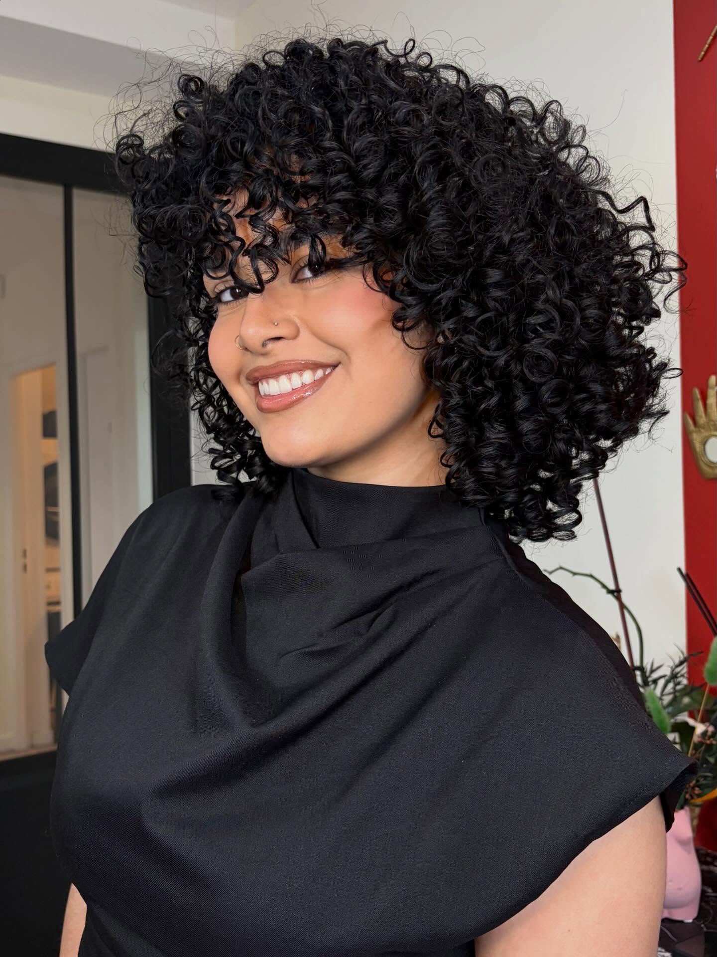 Bold Curly Volume with Face-Frame Layers