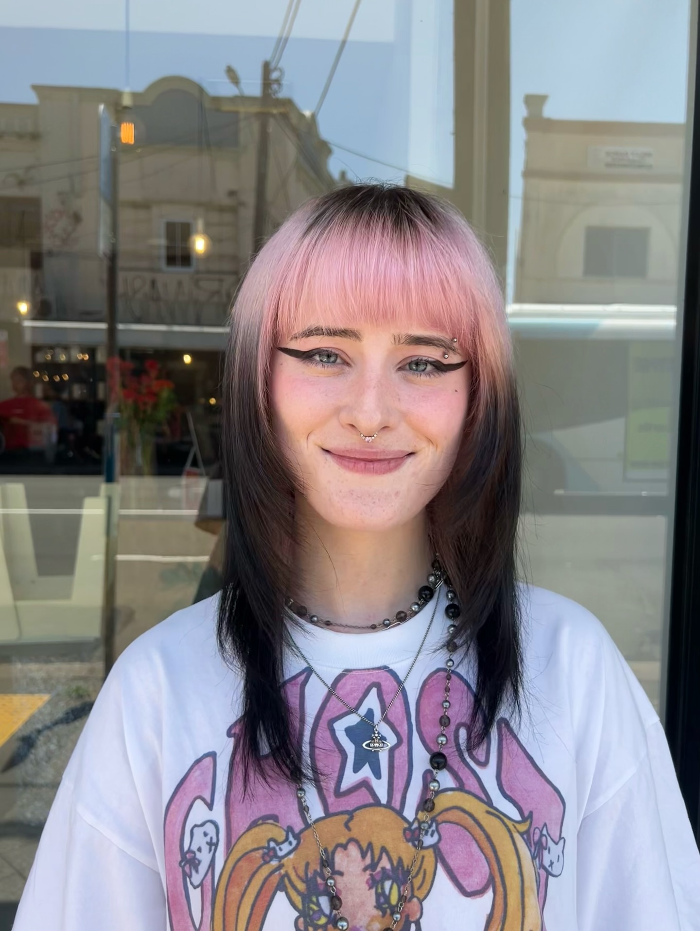 Bold Two-Tone Shag with Straight Bangs