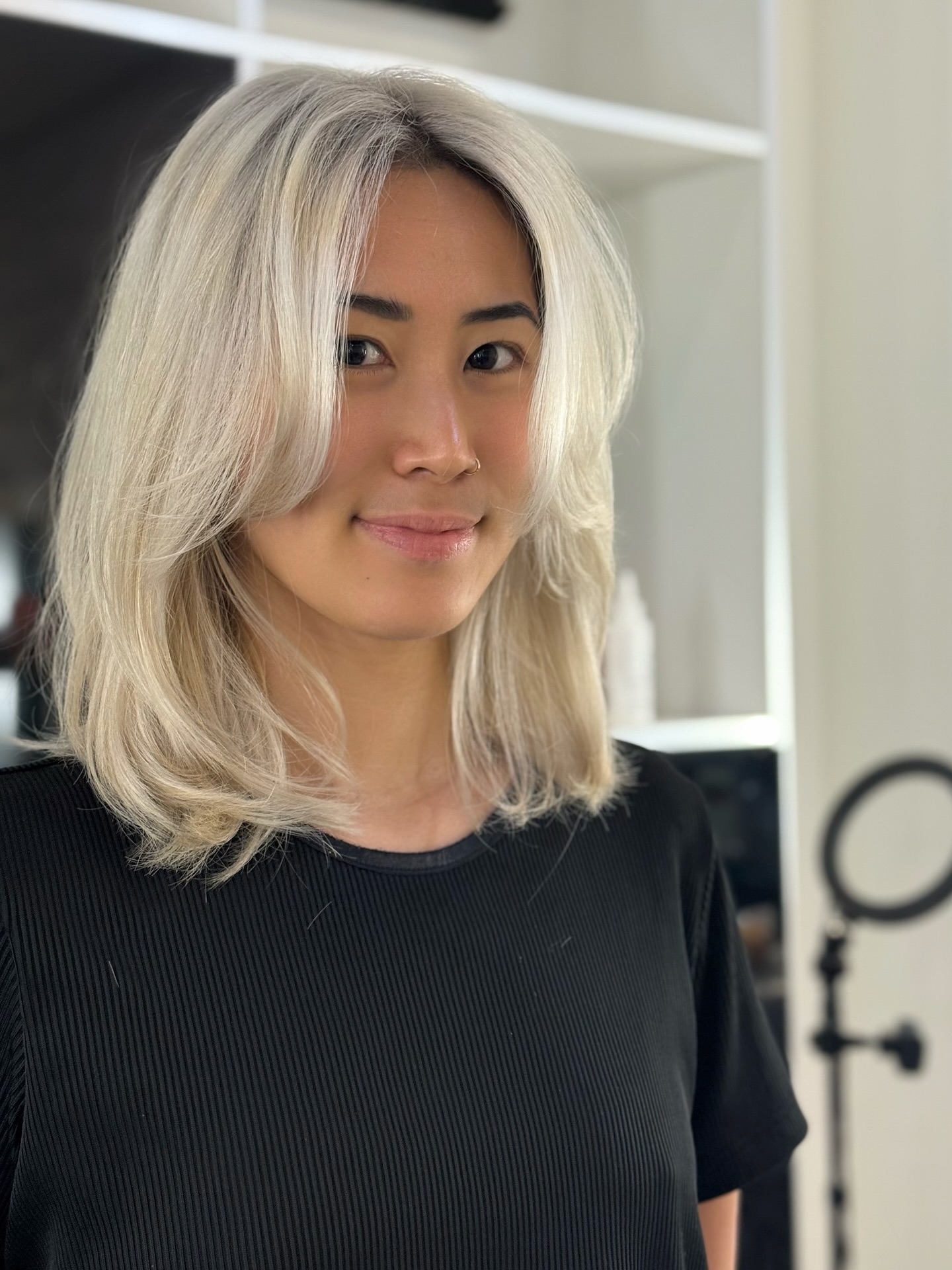 Bright Silver Medium Cut with Soft Layers