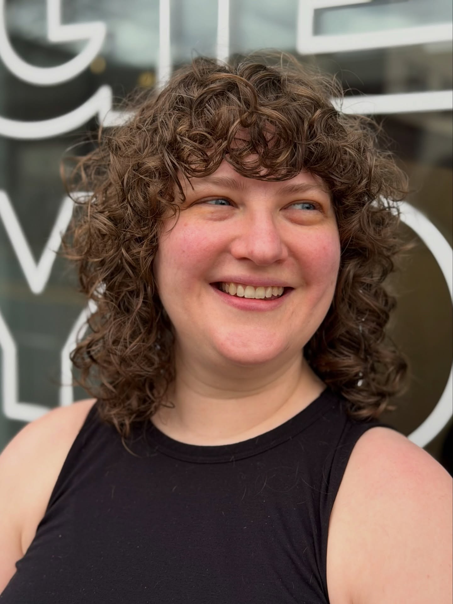 Charming Medium Curly Cut with Soft Face-Framing Layers