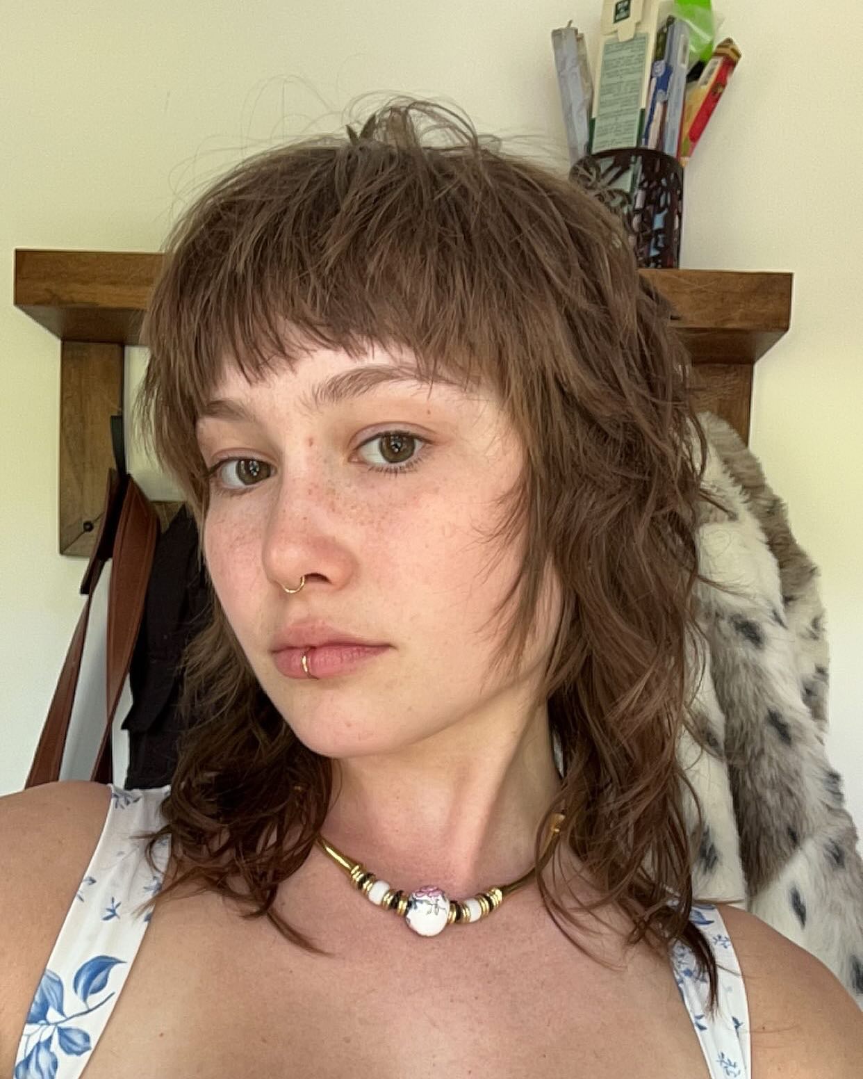 Chic Layered Shag with Textured Bangs