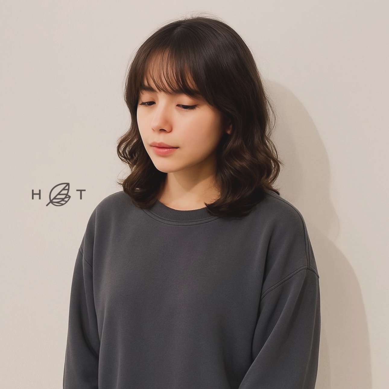 Chic Wavy Shoulder-Length Cut with Soft Bangs