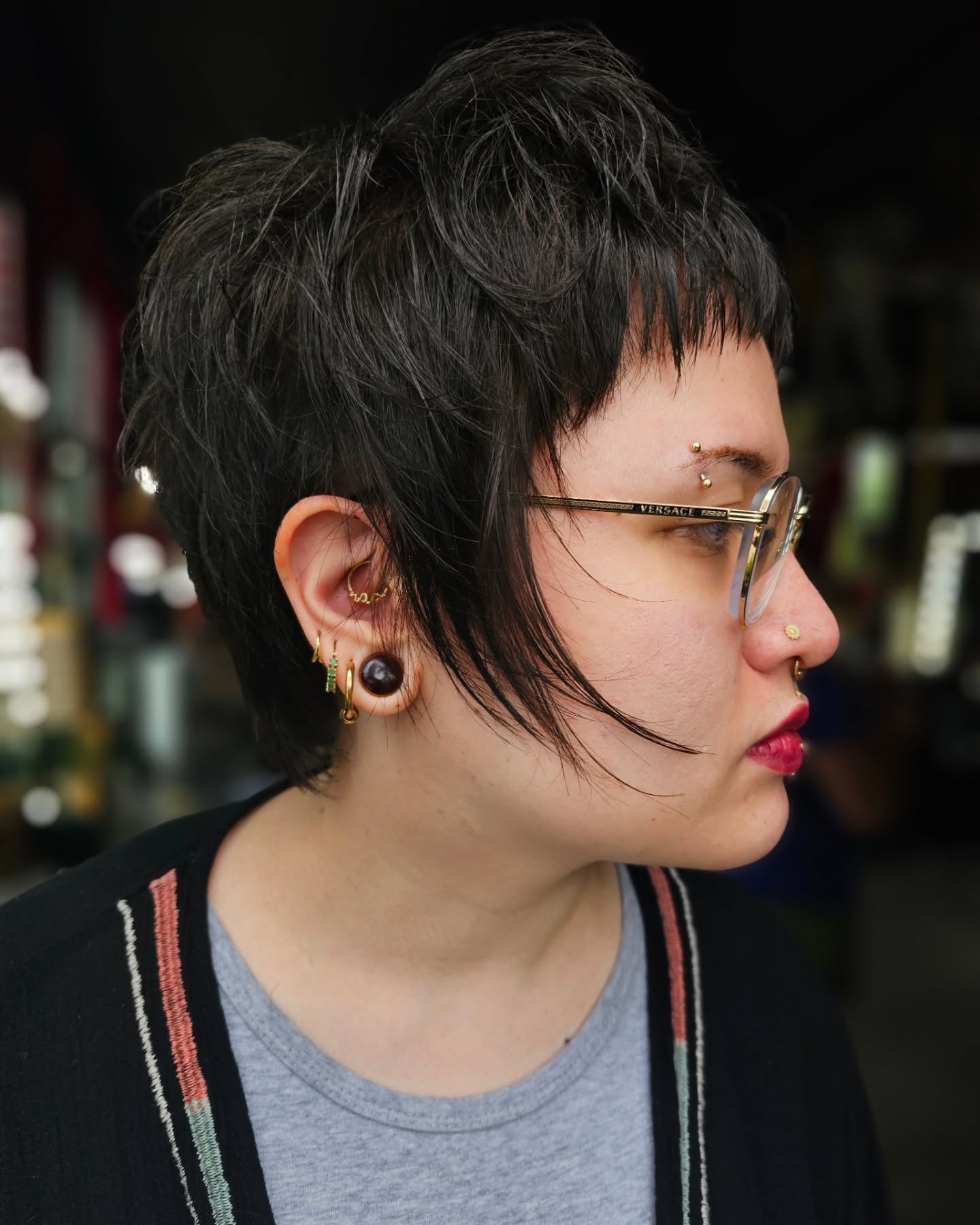 Edgy Layered Short Shaggy Pixie with Textured Bangs