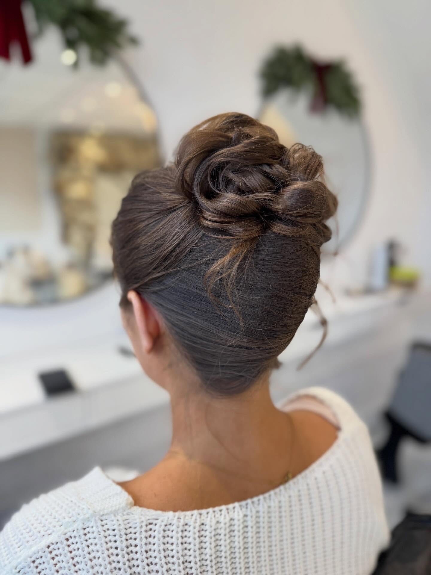 Elegant Twisted Bun with Soft Curls