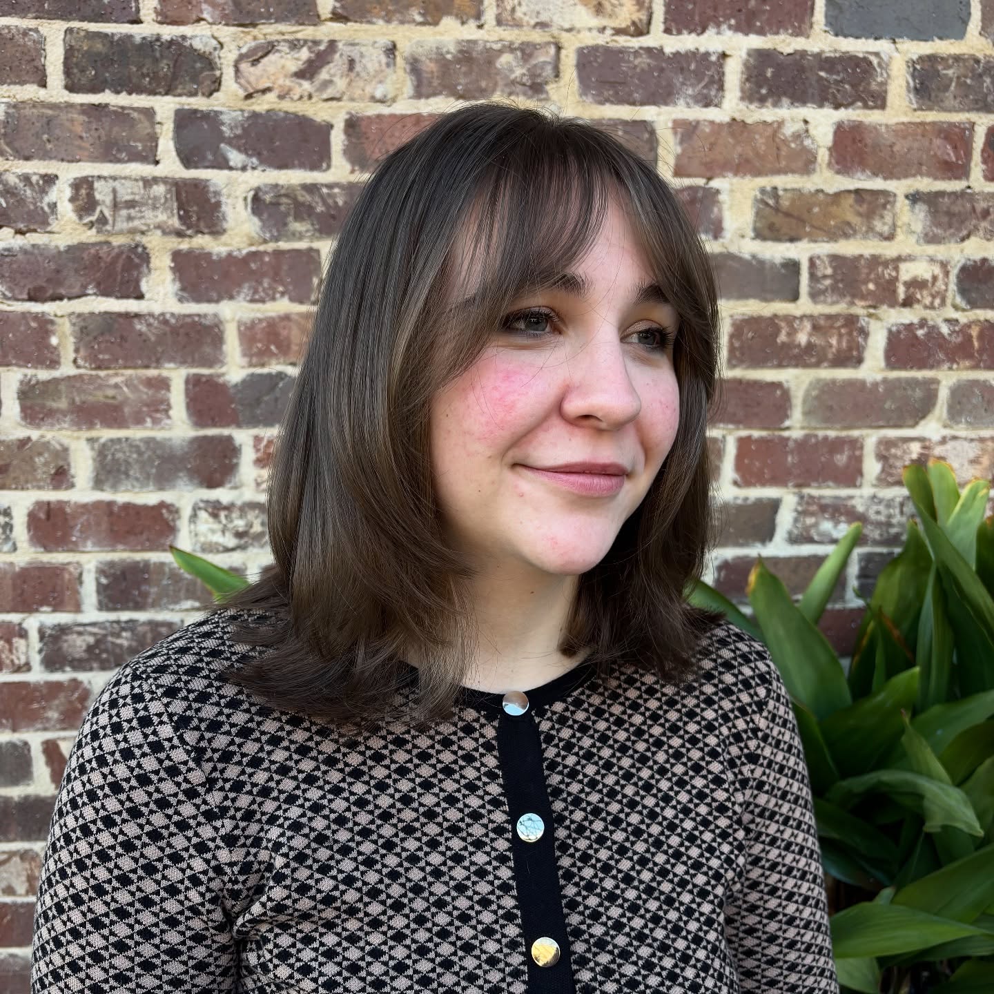 Modern Textured Shoulder-Length Cut with Bangs