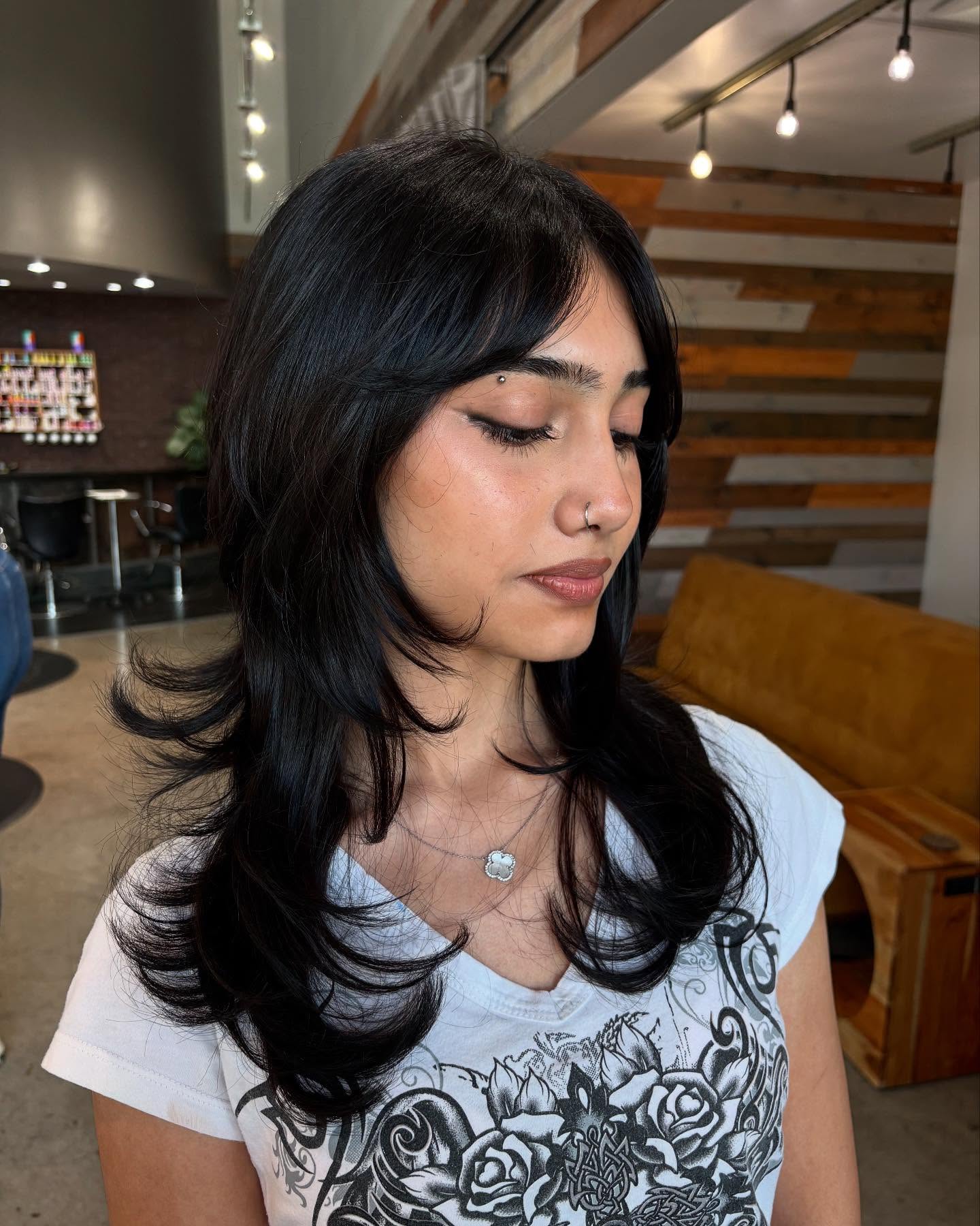 Softly Layered Shag with Subtle Face-Framing Bangs