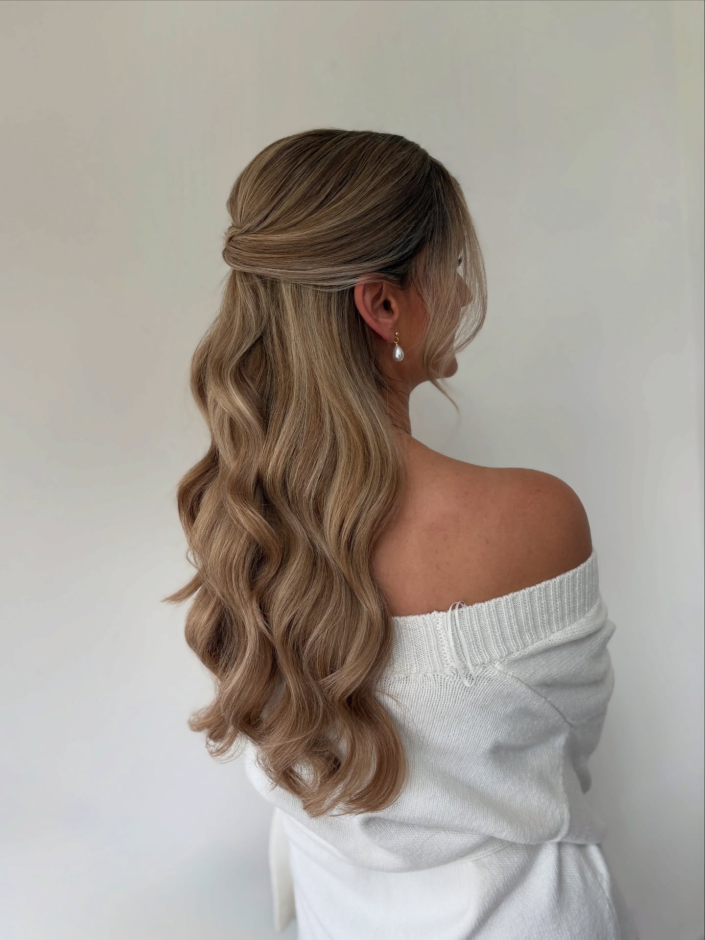Textured Half-Up Style with Soft Beachy Waves
