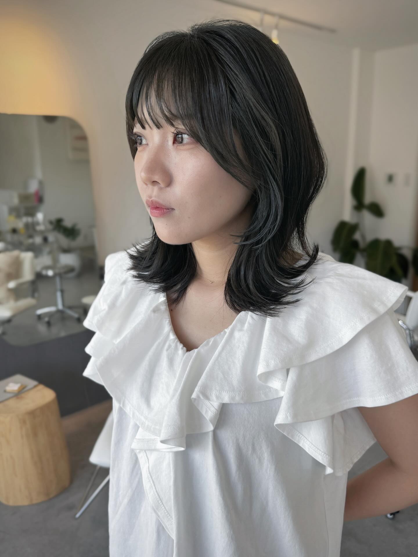 Chic Layered Lob with Soft Bangs