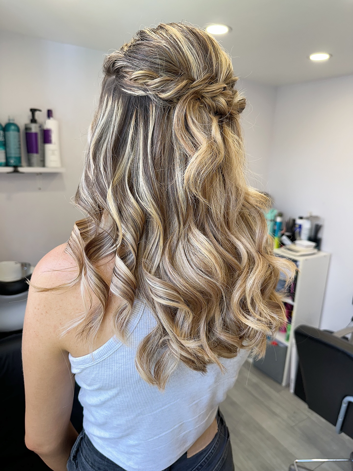 Elegant Loose Waves with Braided Crown