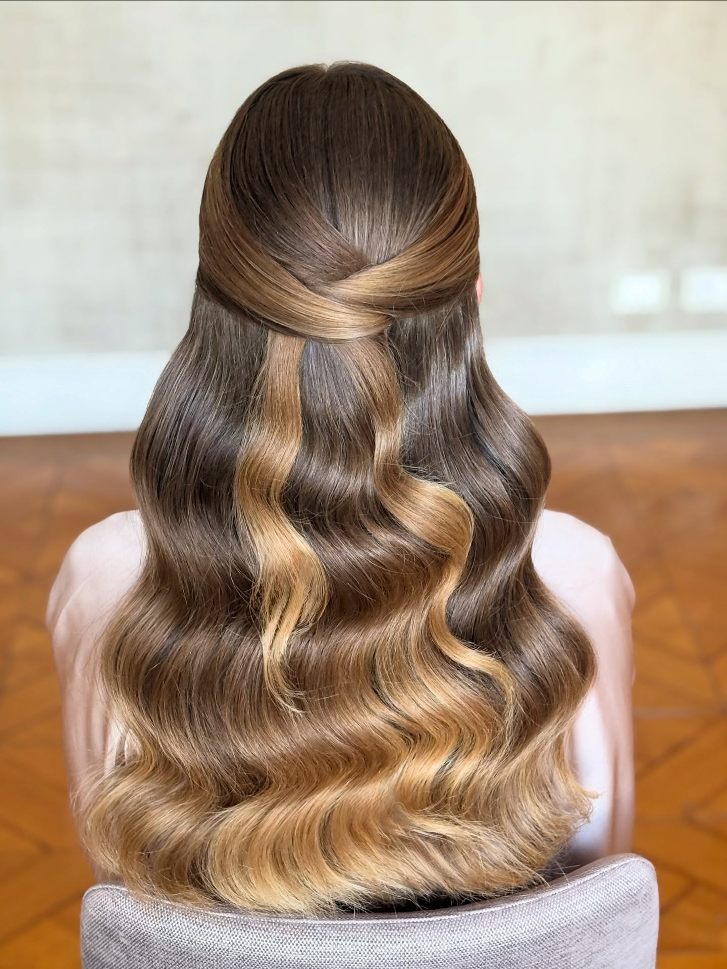 Gorgeous Twisted Half-Up Style with Flattering Waves