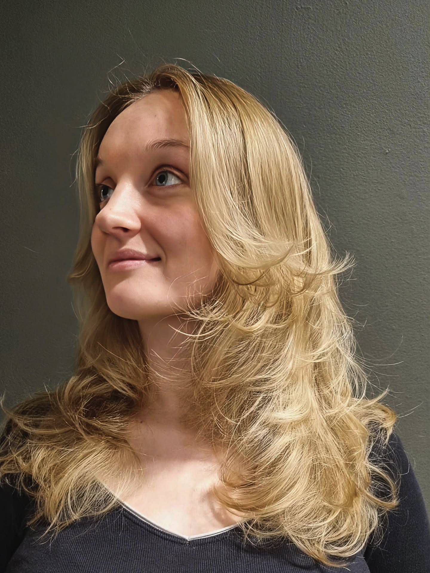 Light Golden Layered Wolf Cut with Soft Texture