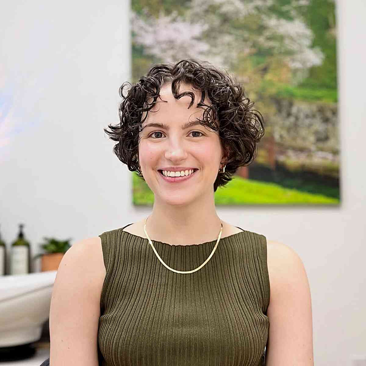 Playful Short Curly Bob with Soft Layers