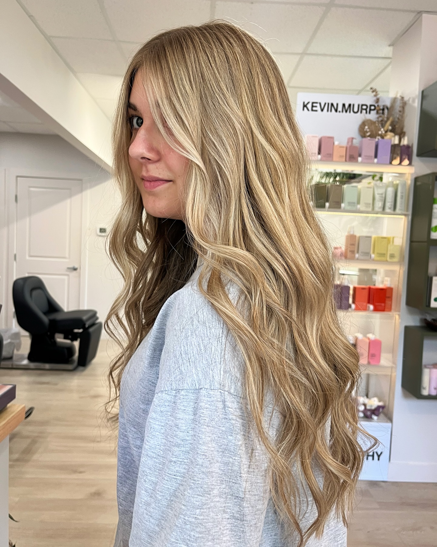 Soft Blonde Waves with Gentle Layers