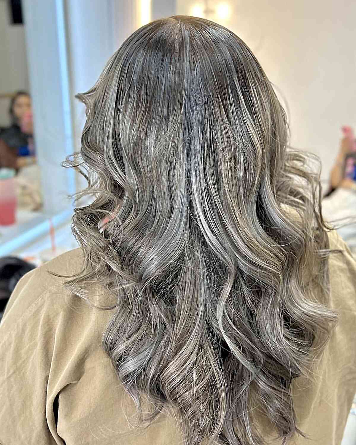 Soft Silver Waves with Darker Roots