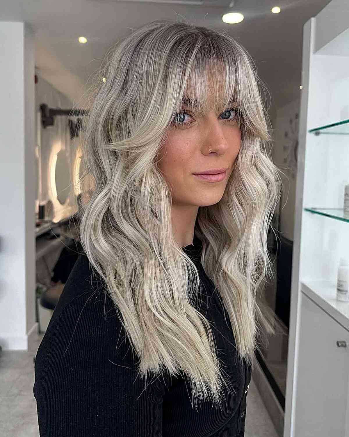 Textured Long Hair with Wispy Bangs