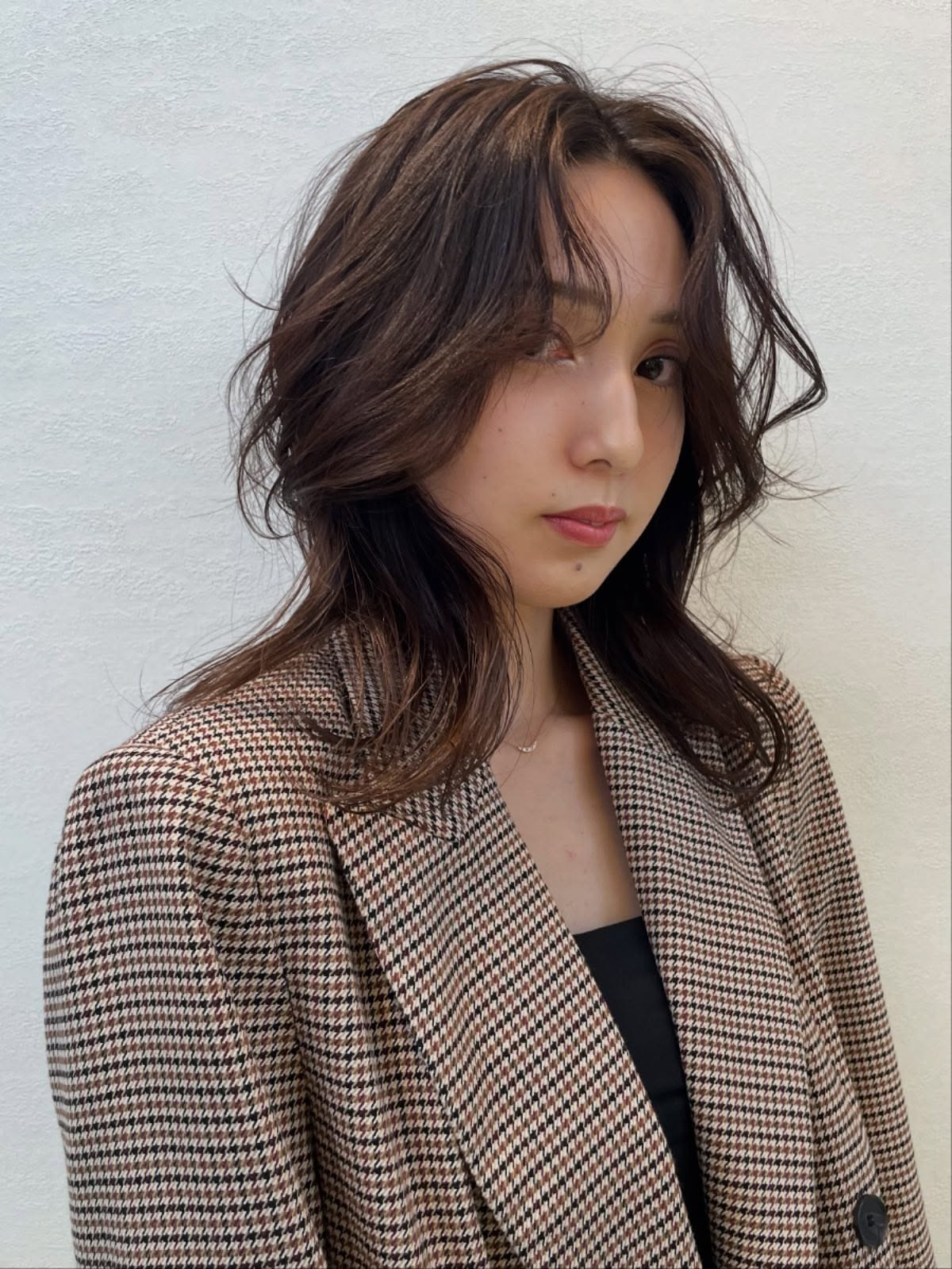 Textured Medium Cut with Subtle Layers and Face-Framing Pieces