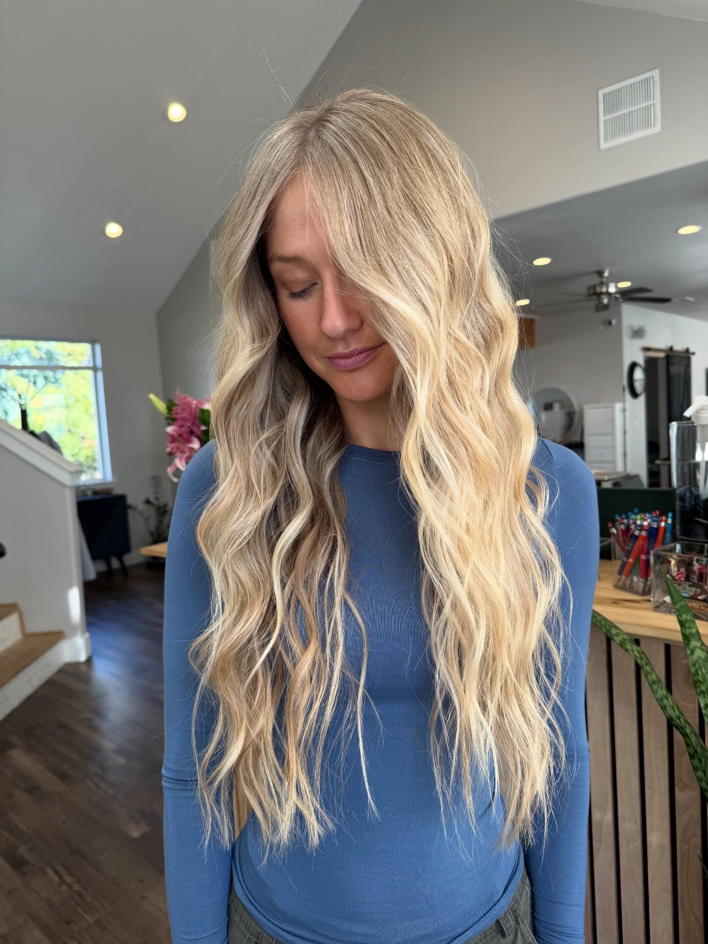 Beachy Bright Blonde Waves with Subtle Dimension