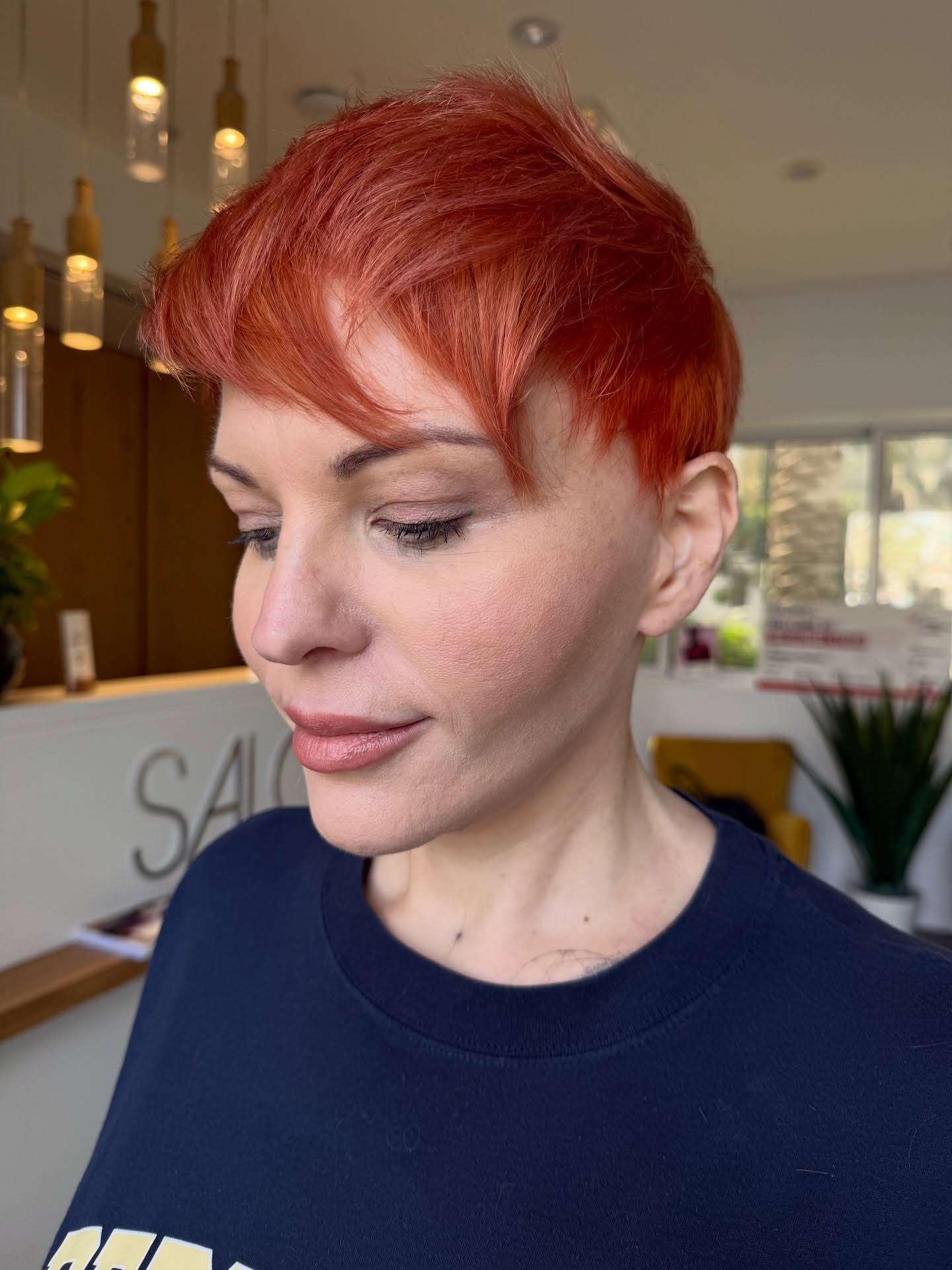 Bold Textured Pixie with Fiery Highlights