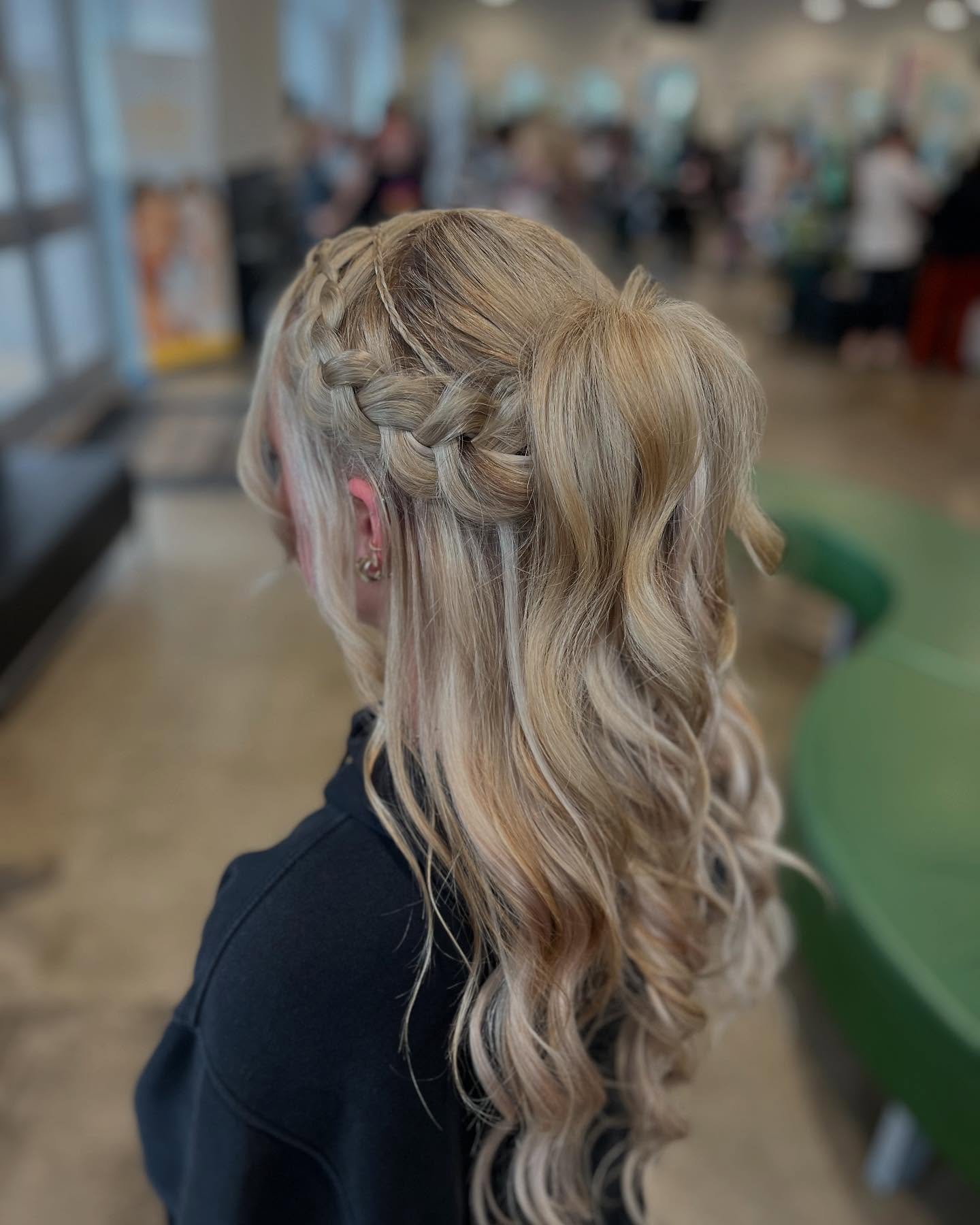 Chic Braided Half-Up with Loose Waves