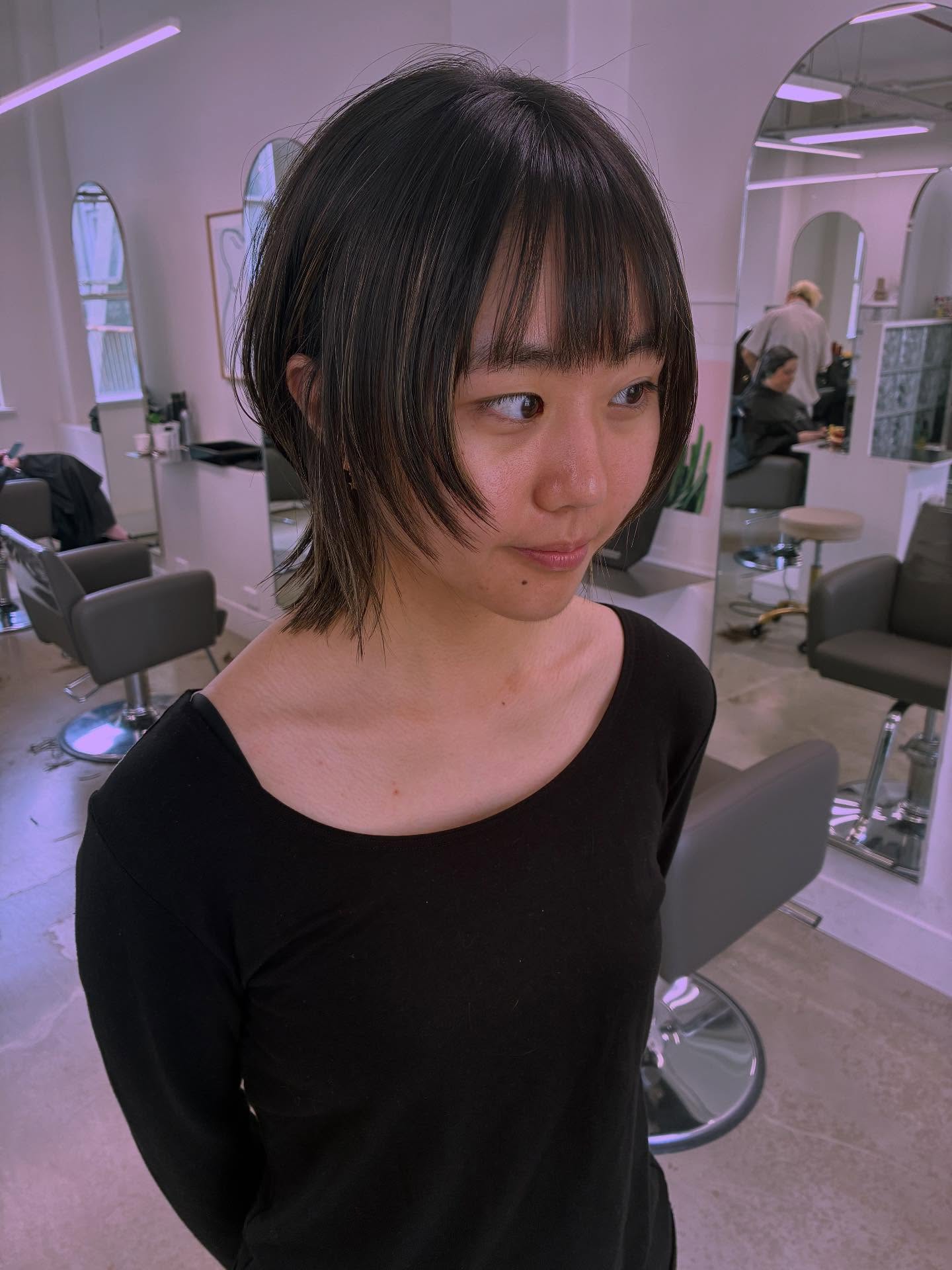 Choppy Textured Cut with Soft Bangs
