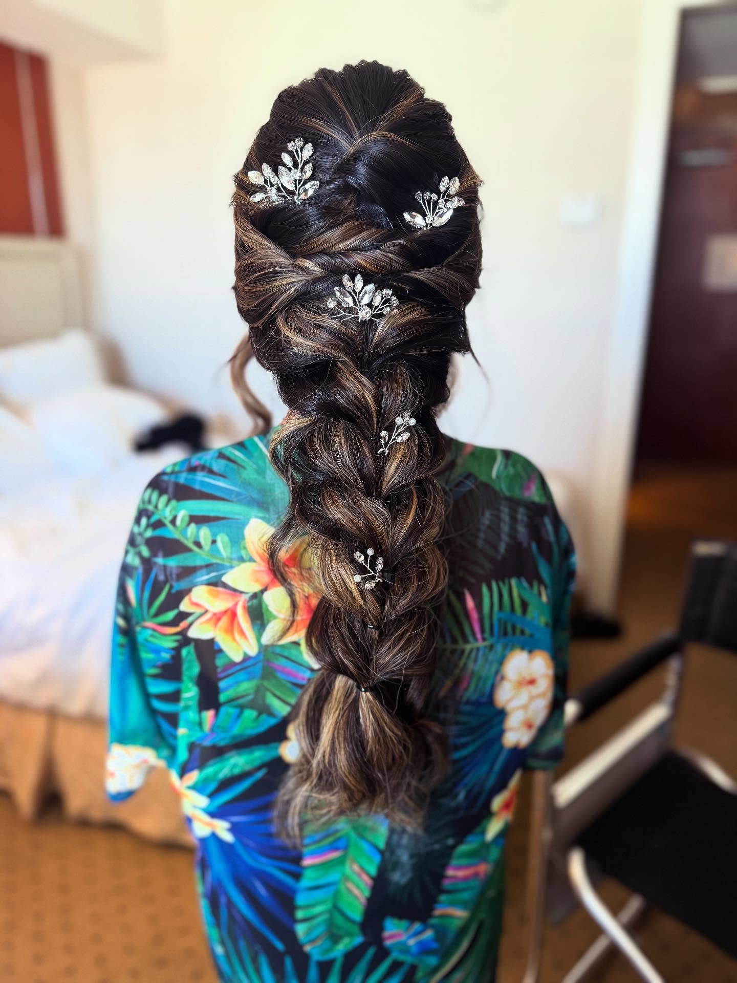 Elegant Braided Half-Up Style with Delicate Accents