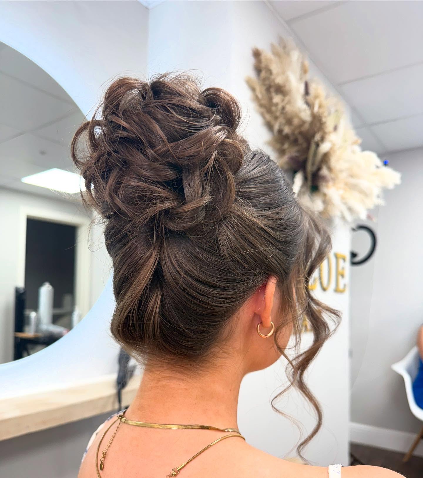 Elegant Textured Updo with Soft Curls