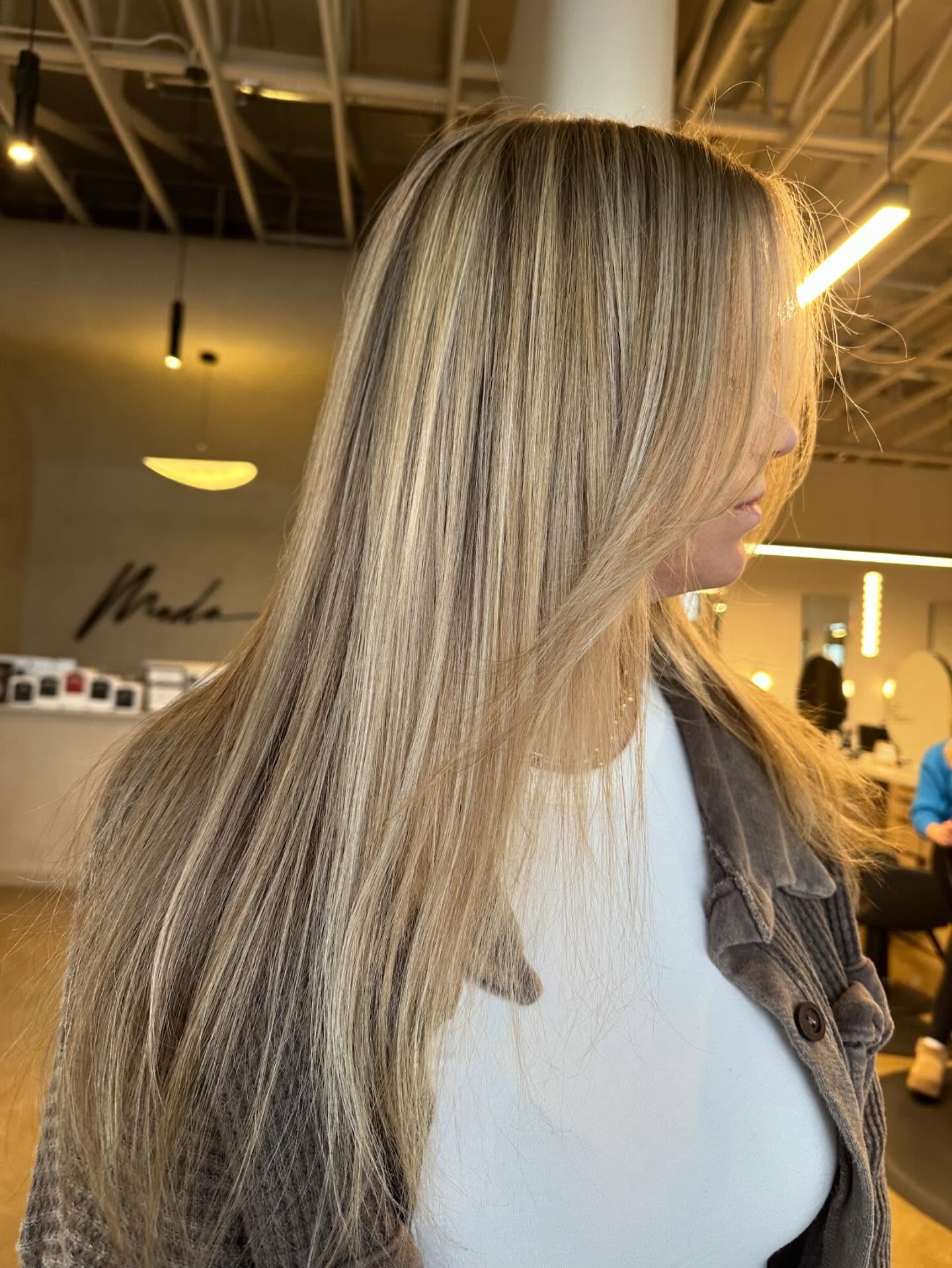 Long Bright Blonde Hair with Subtle Layers