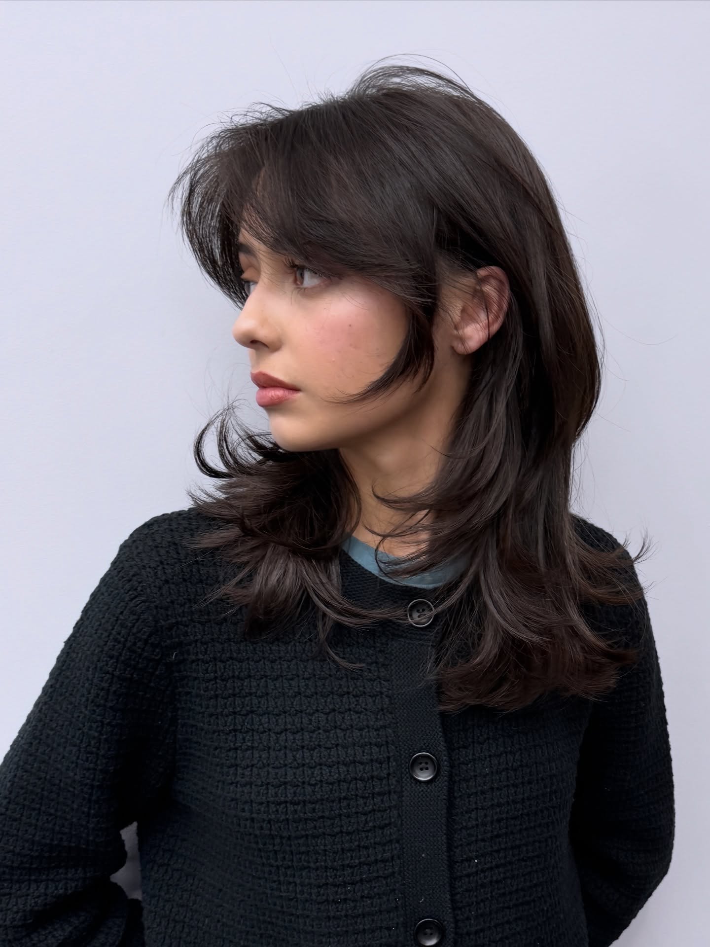 Soft Wispy Bangs with Textured Layers
