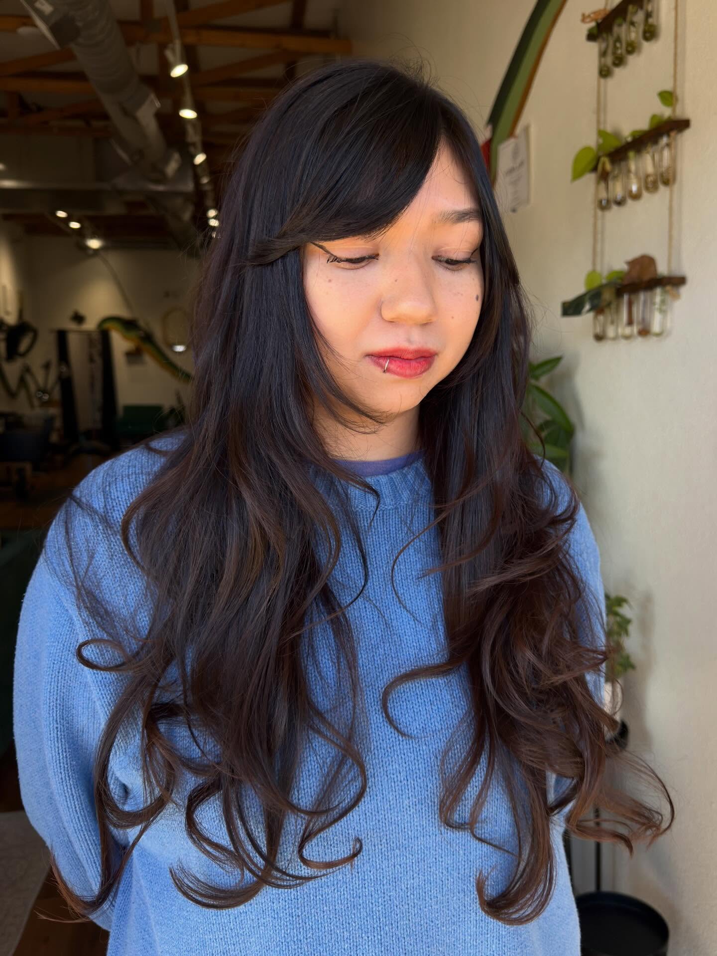 Softly Layered Long Hair with Natural Curls