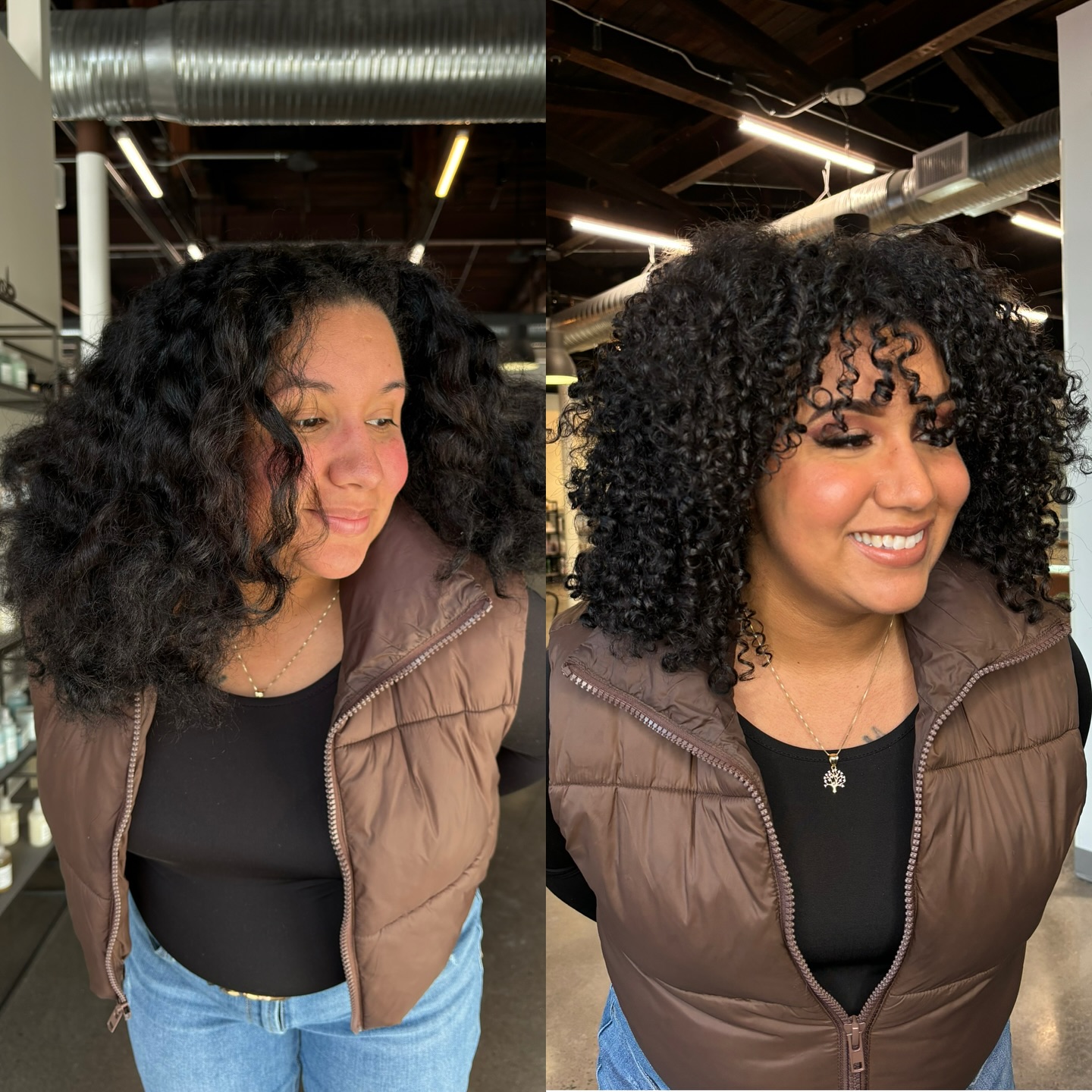 Textured Curly Lob with Defined Ringlets
