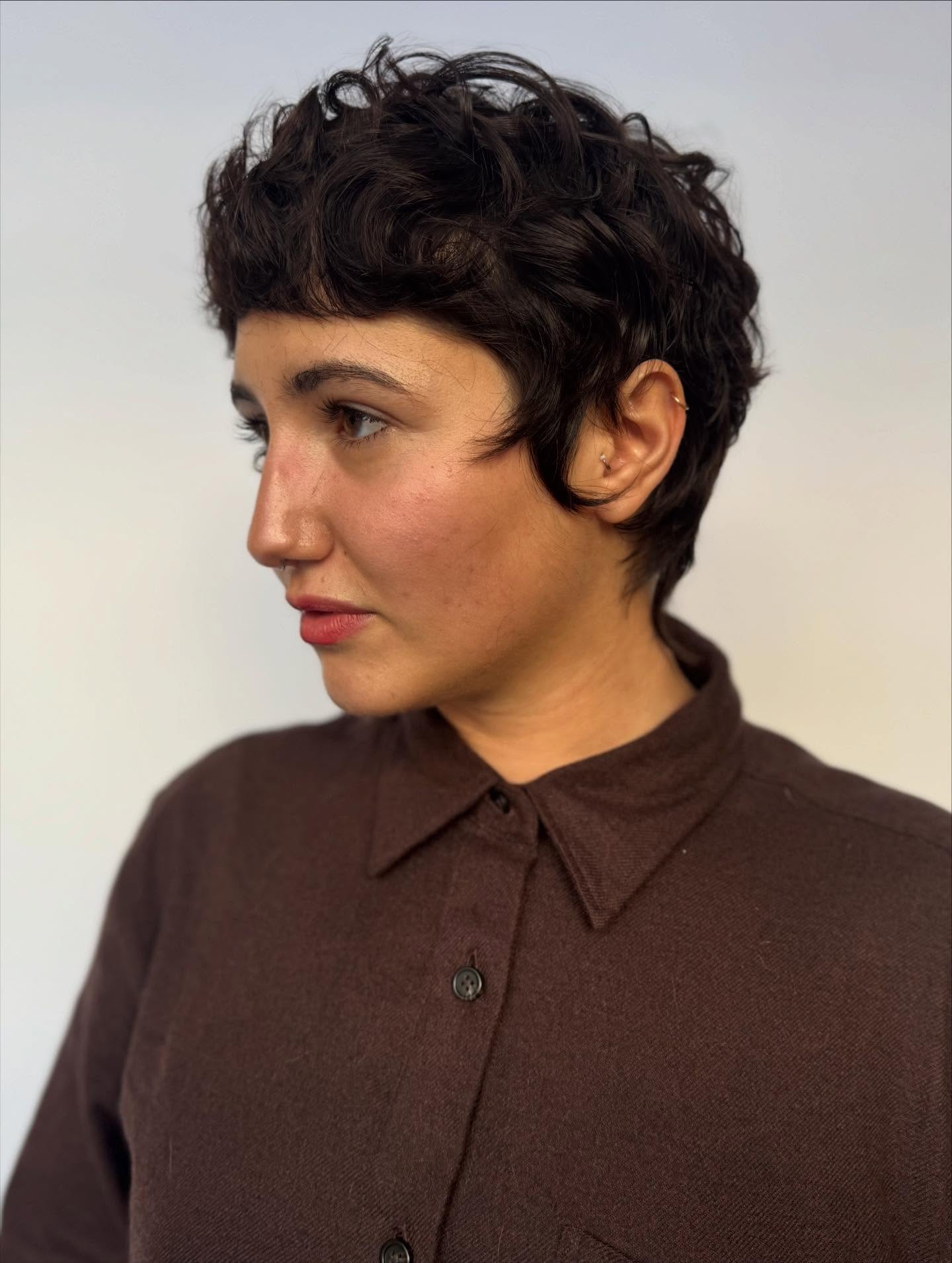 Textured Short Curly Cut with Soft Volume