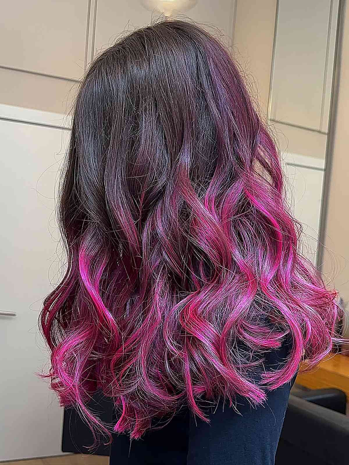 Vibrant Pink Ombre Waves