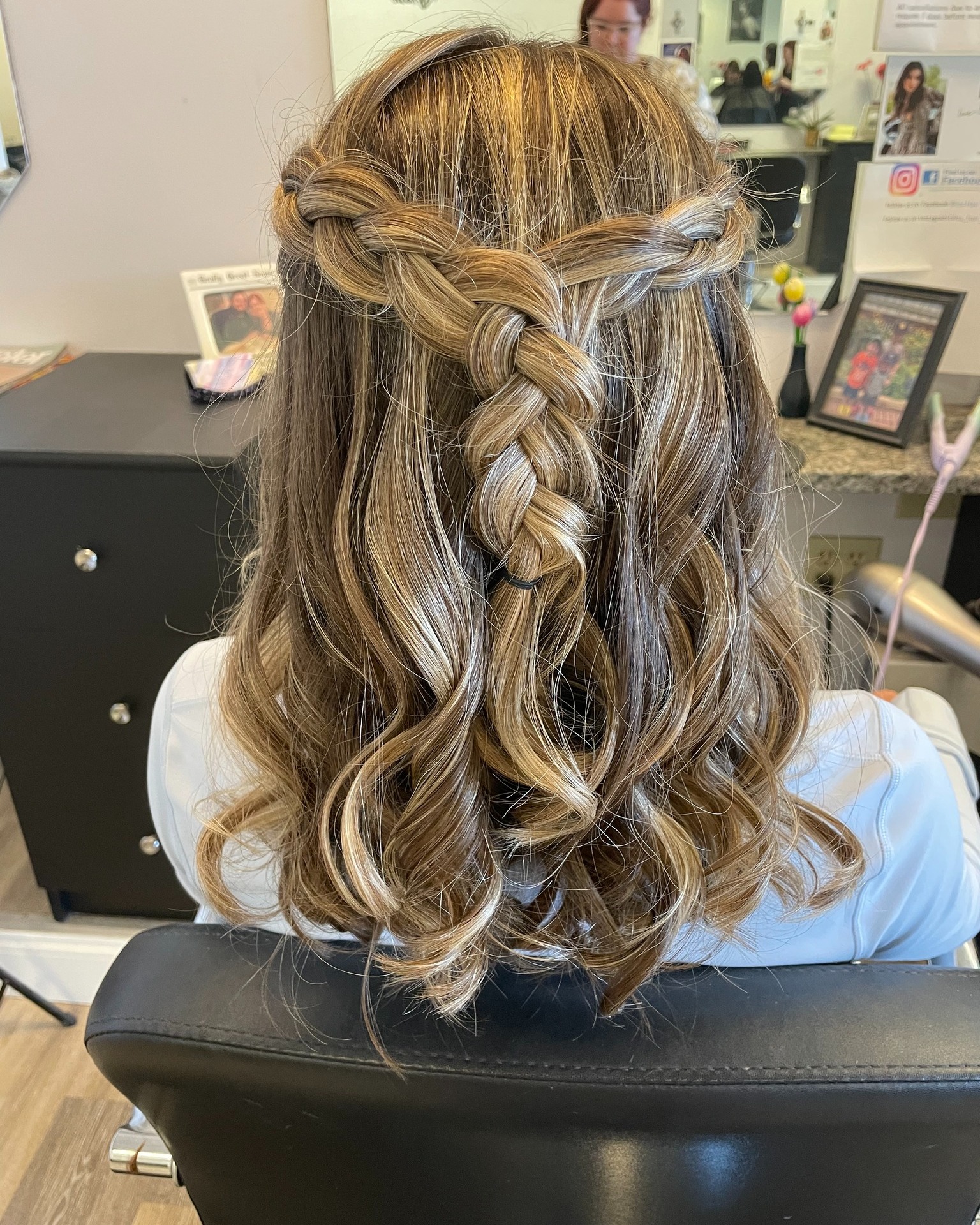 Whimsical Braided Half-Up Style with Loose Waves