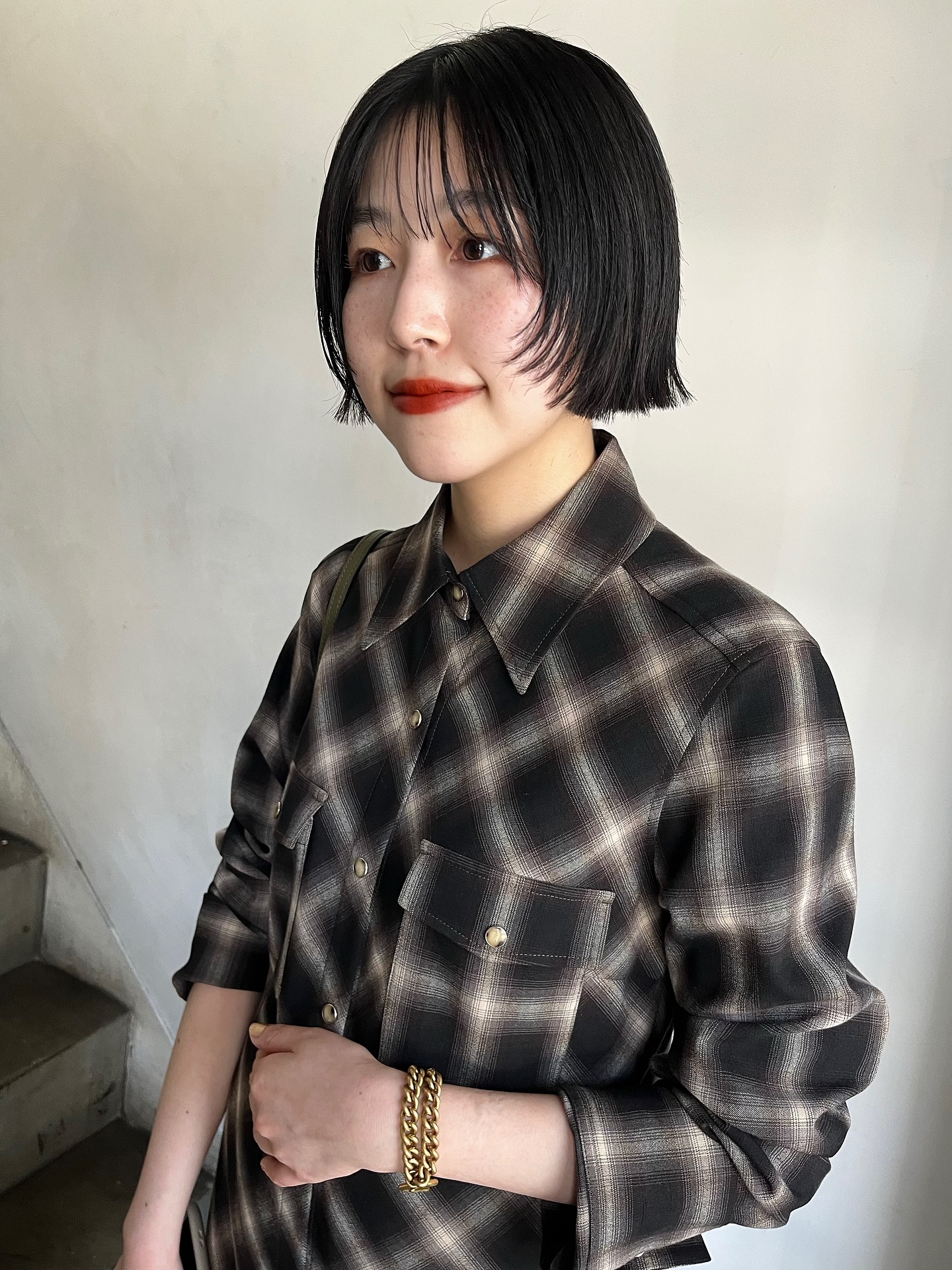 Angular Short Bob with Subtle Face-Framing Layers
