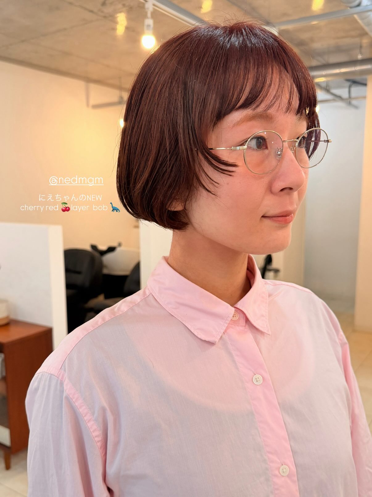 Charming Cherry Red Layered Bob with Soft Textures