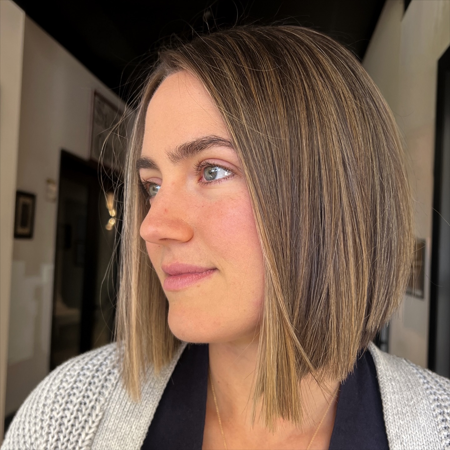 Contemporary Blunt Bob with Subtle Highlights