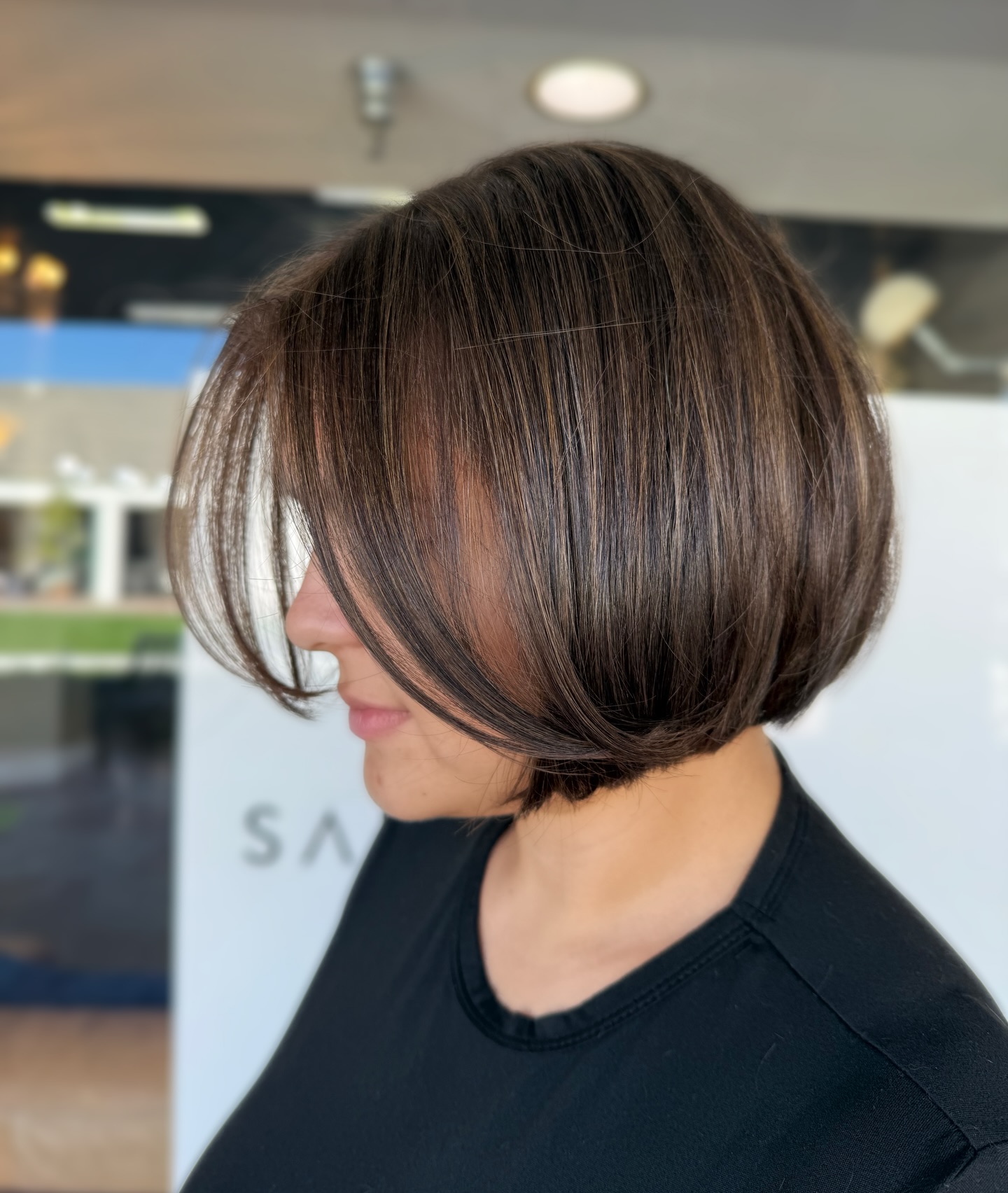 Stylish Rounded Short Bob with Subtle Highlights