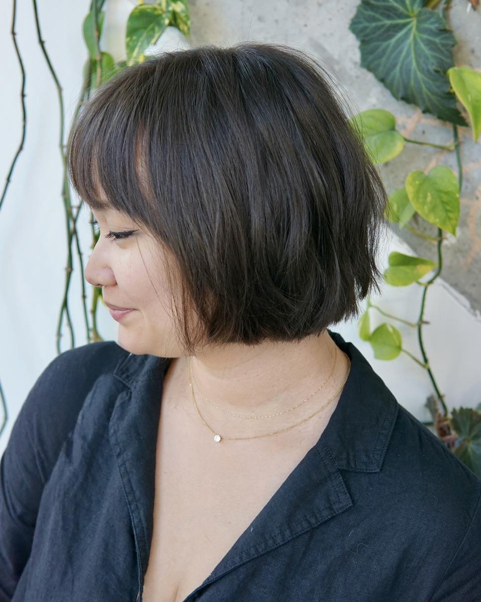 Textured Short Bob with Soft Bangs