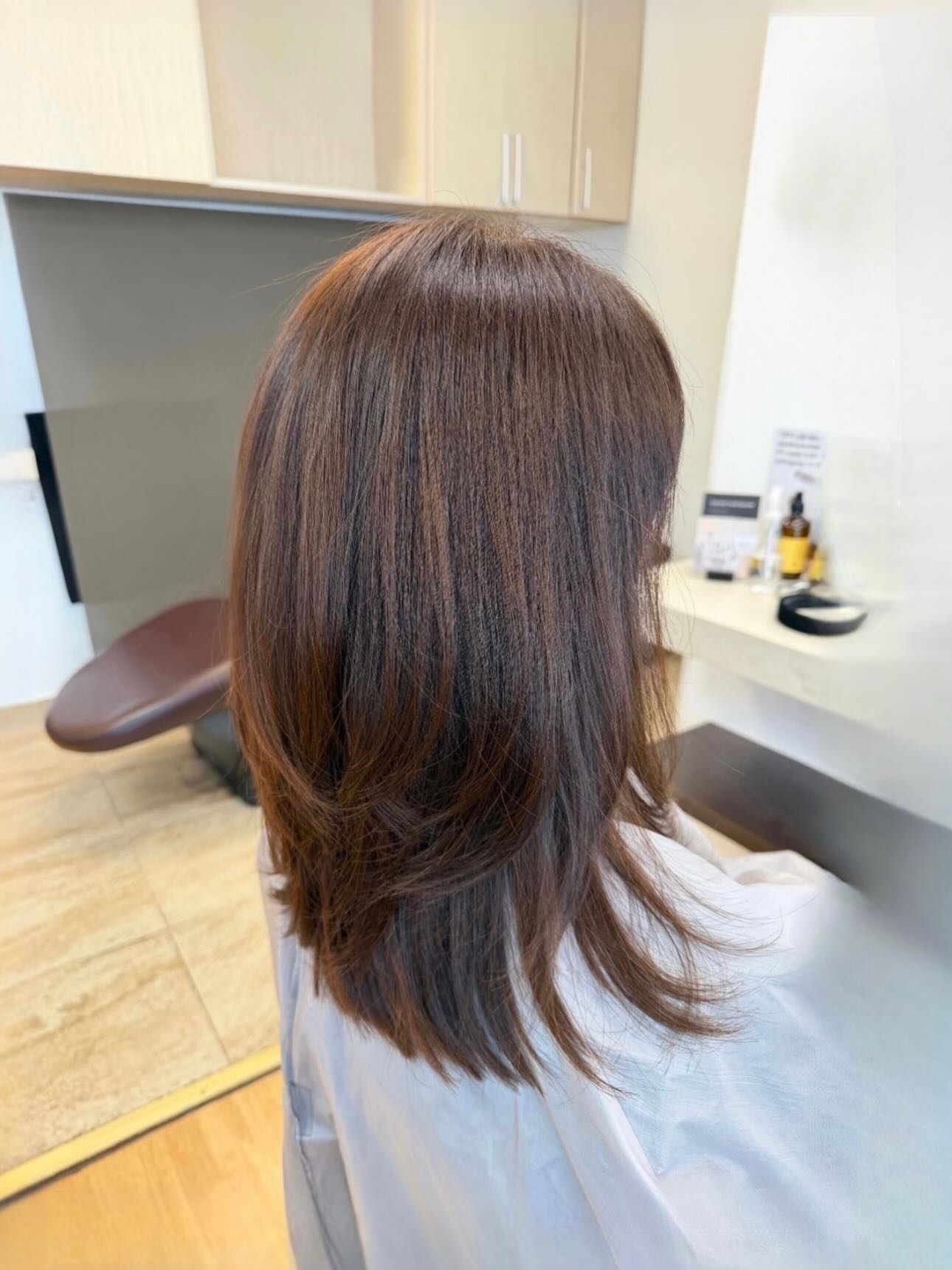 Natural Layered Mid-Length Cut for Thick Hair
