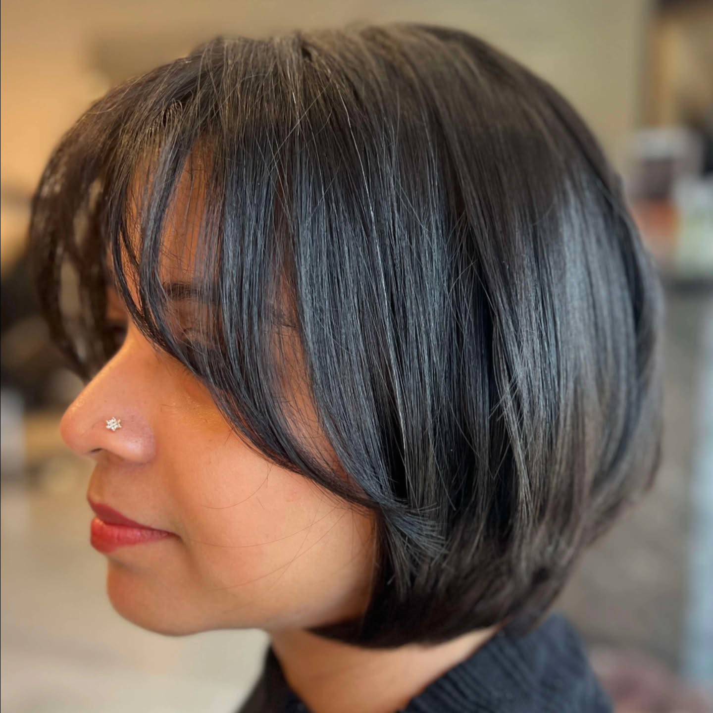 Chic Layered Bob with Wispy Bangs