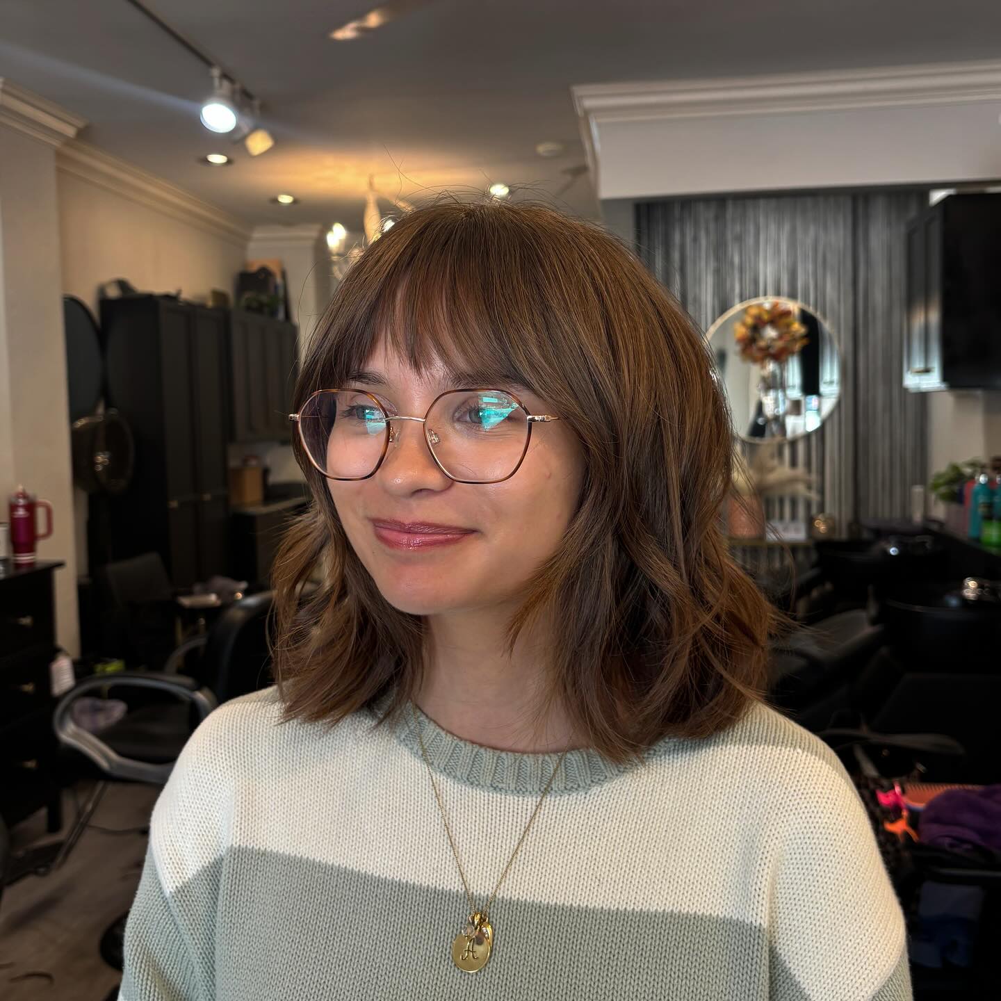 Chic Textured Bob with Full Bangs