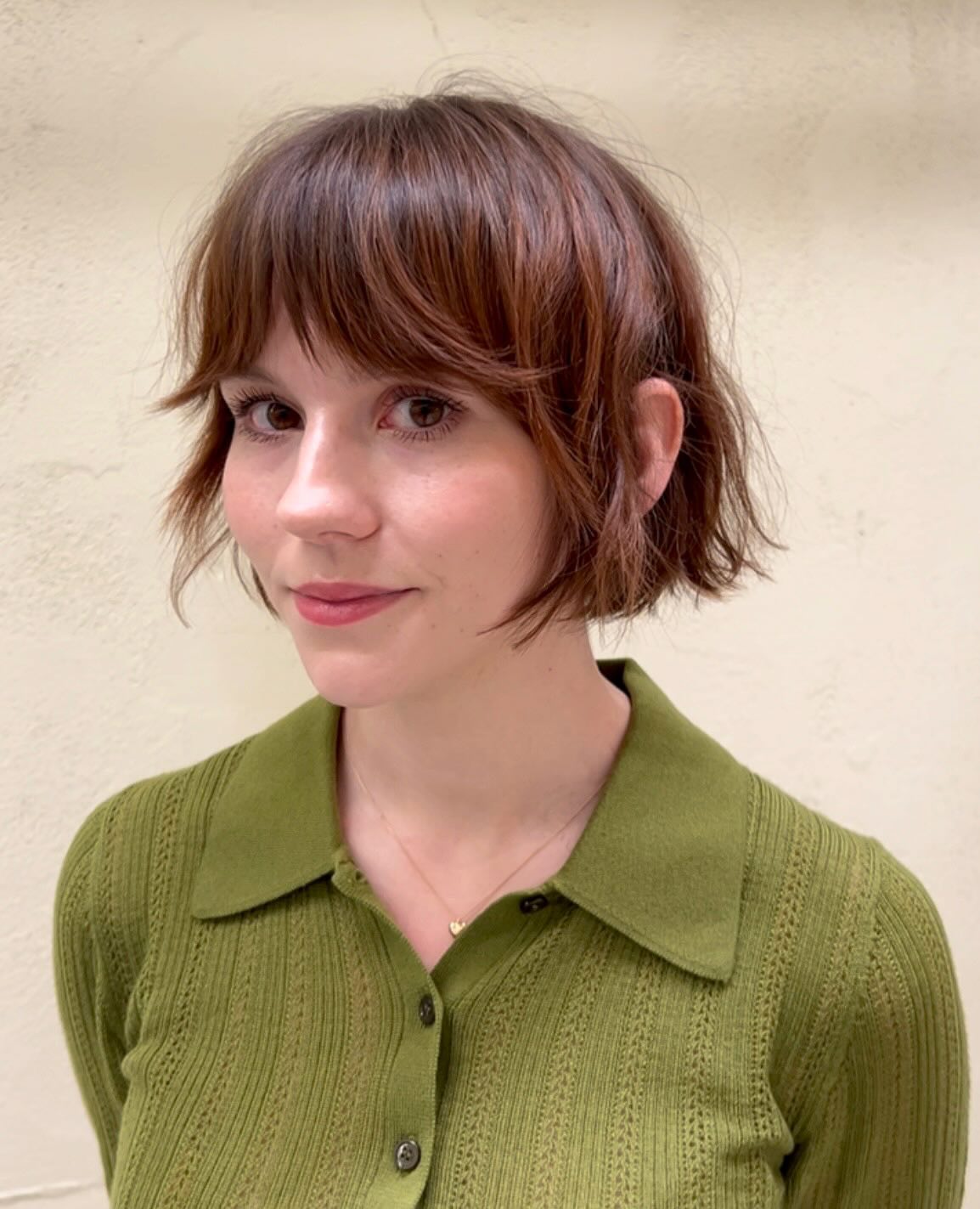 Chic Textured Bob with Wispy Bangs