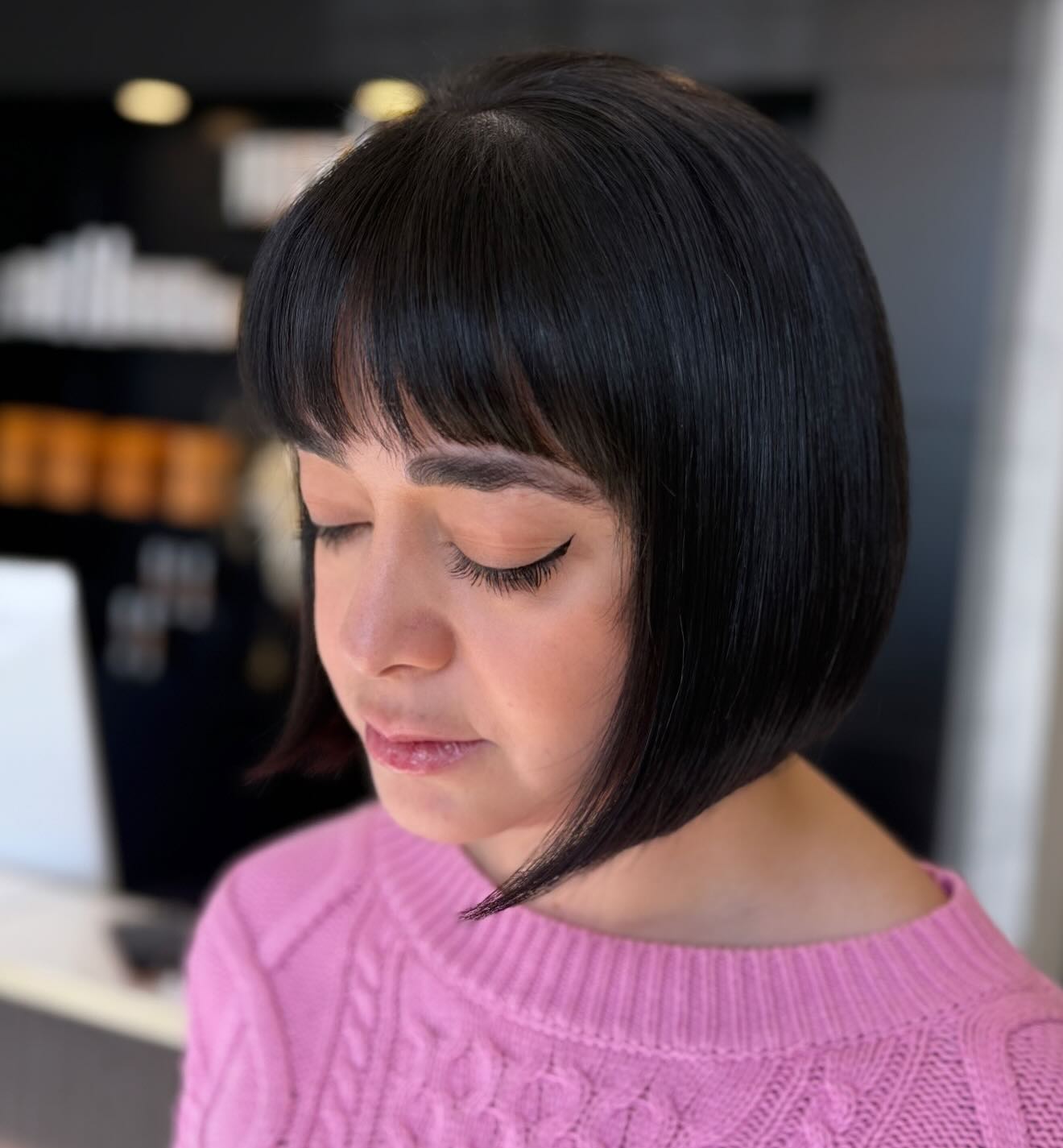 Classic Blunt Bob with Full Bangs
