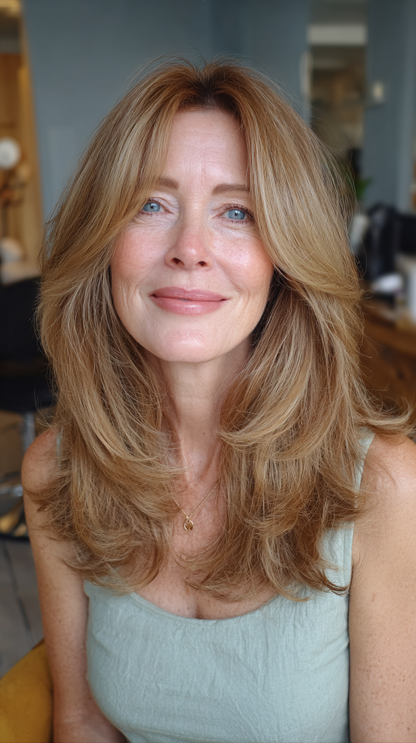 Elegant Layered Cut with Soft Face-Framing Strands